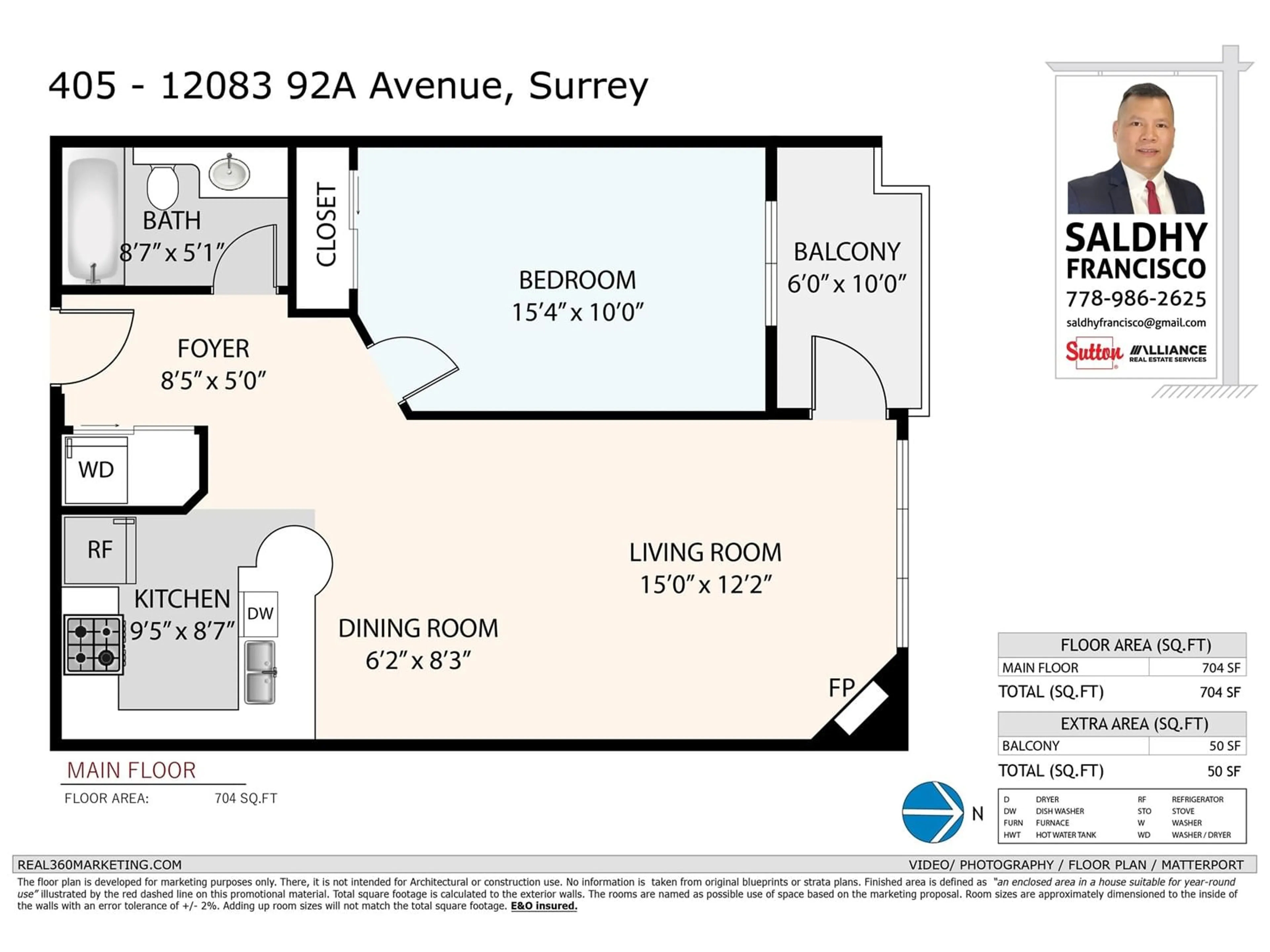 Floor plan for 405 12083 92A AVENUE, Surrey British Columbia V3V8C8