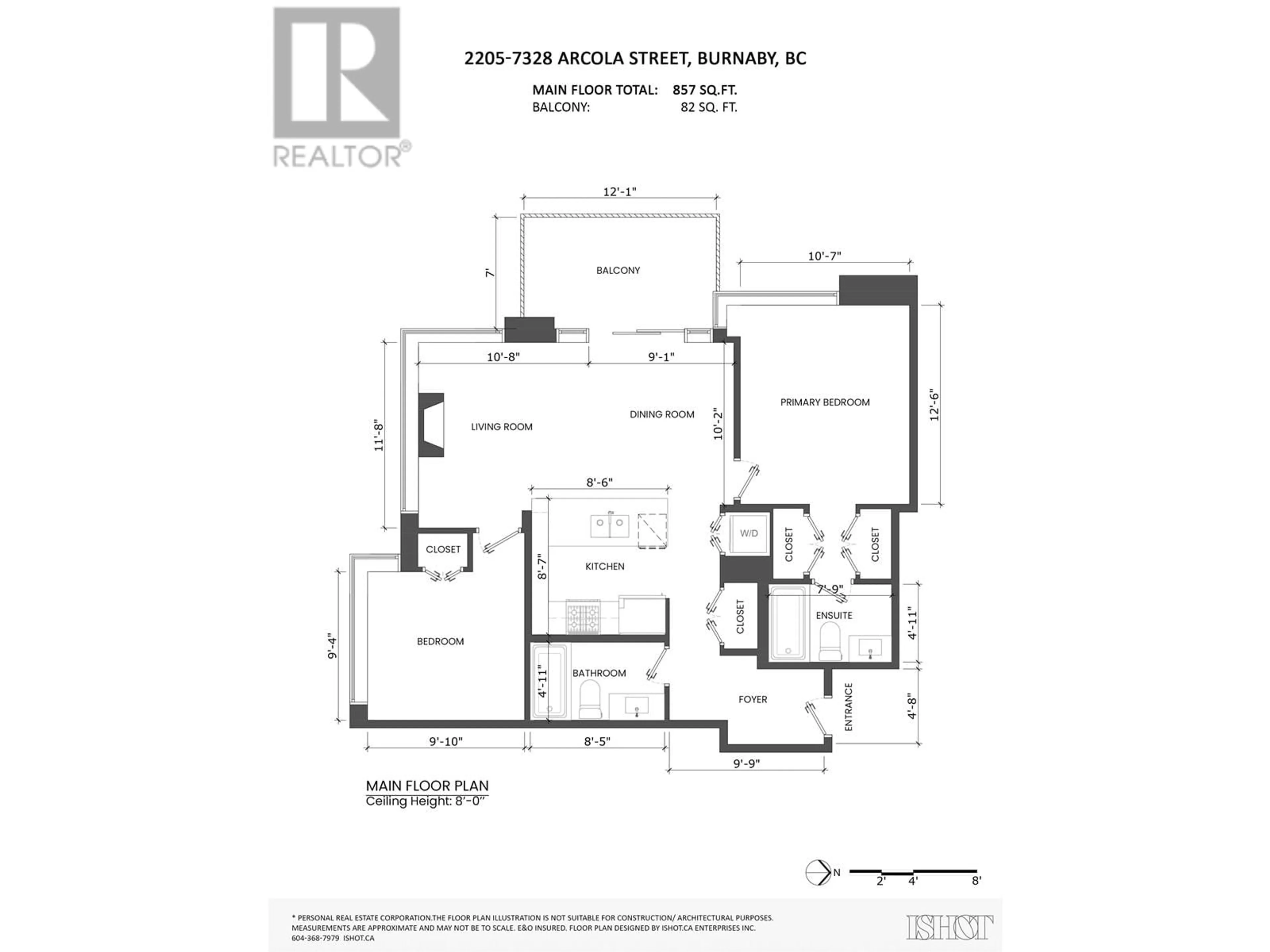 Floor plan for 2205 7328 ARCOLA STREET, Burnaby British Columbia V5E0A7