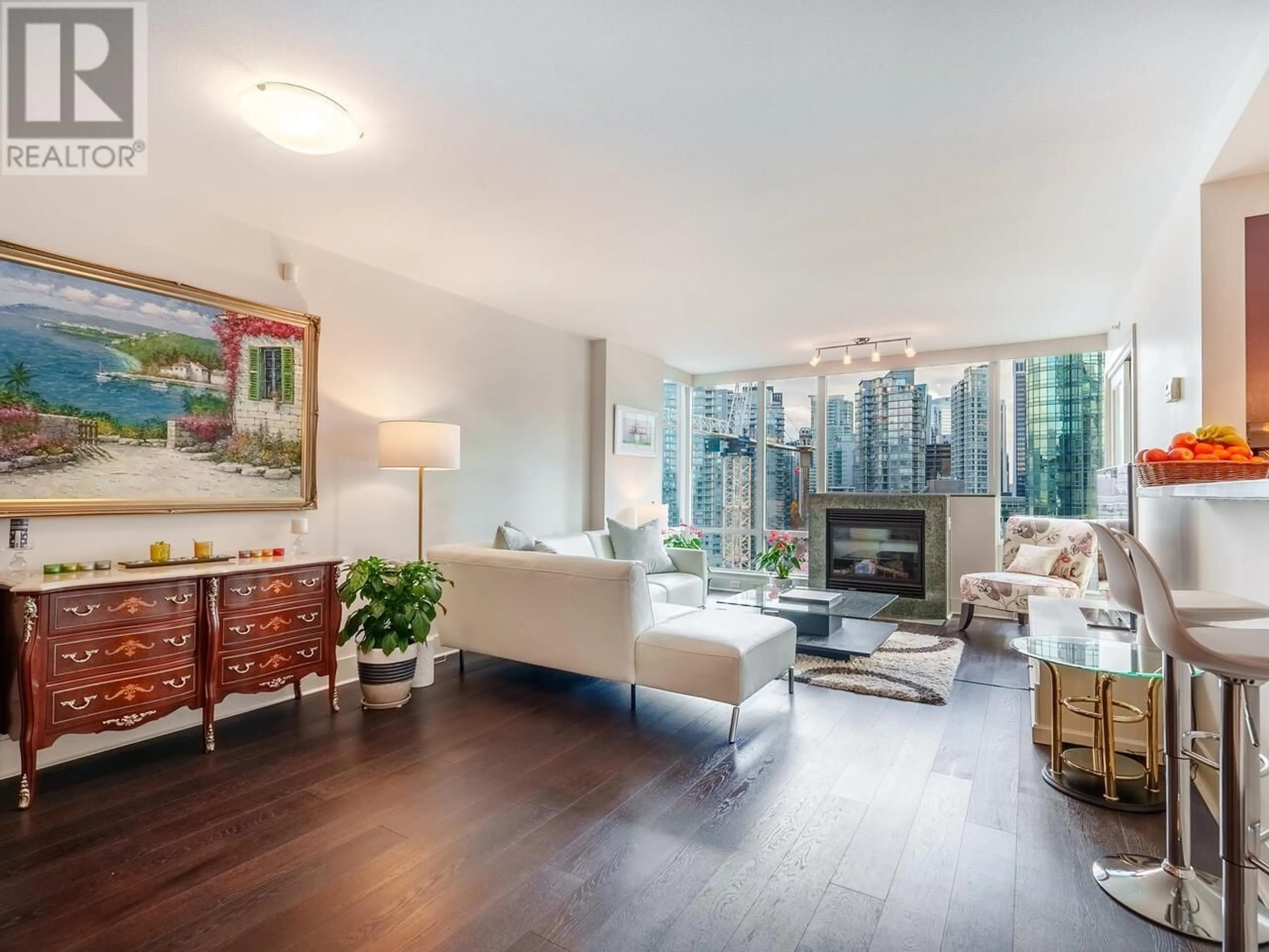 Living room, wood floors for 1703 499 BROUGHTON STREET, Vancouver British Columbia V6G3K1