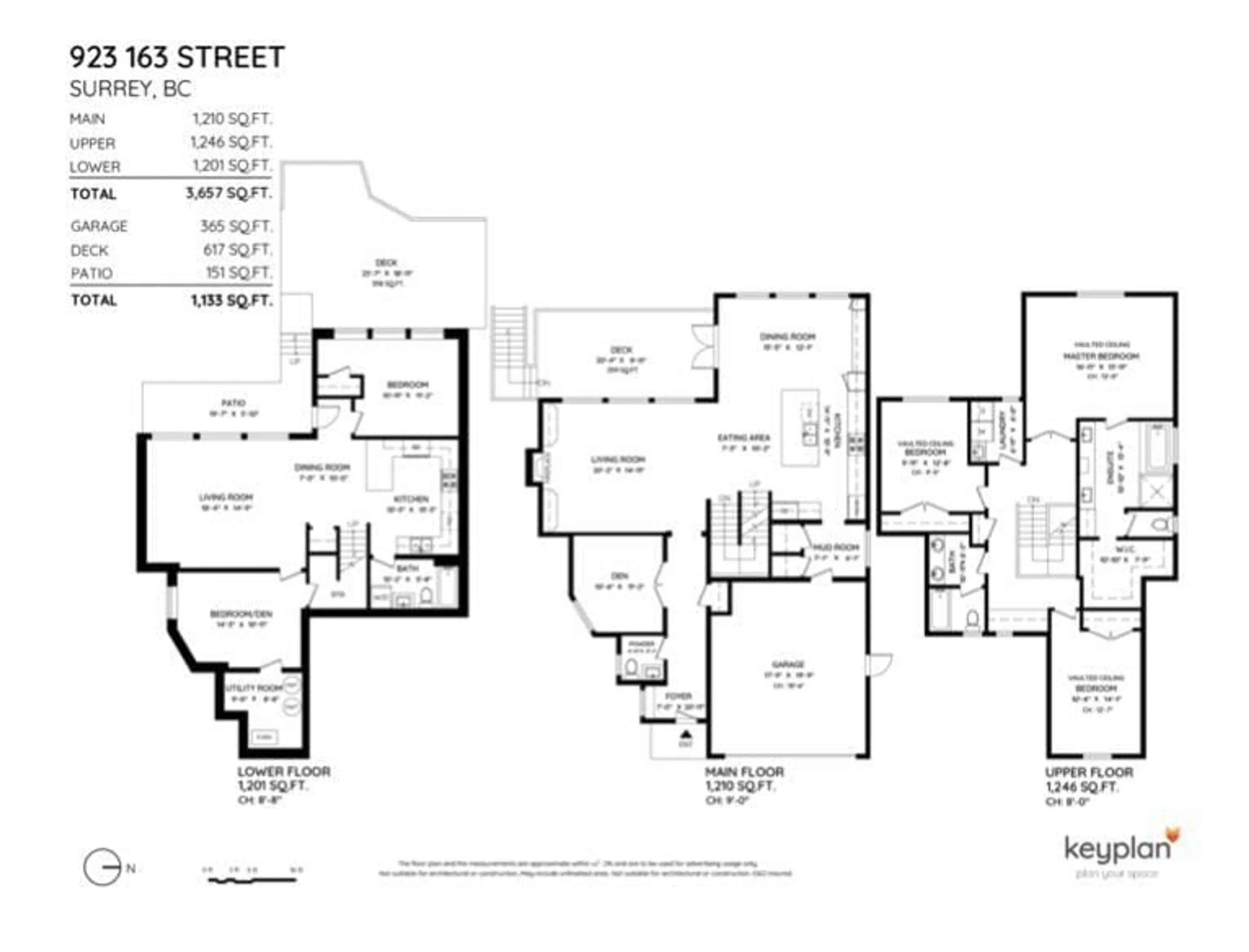 Floor plan for 923 163 STREET, Surrey British Columbia V4A9T8