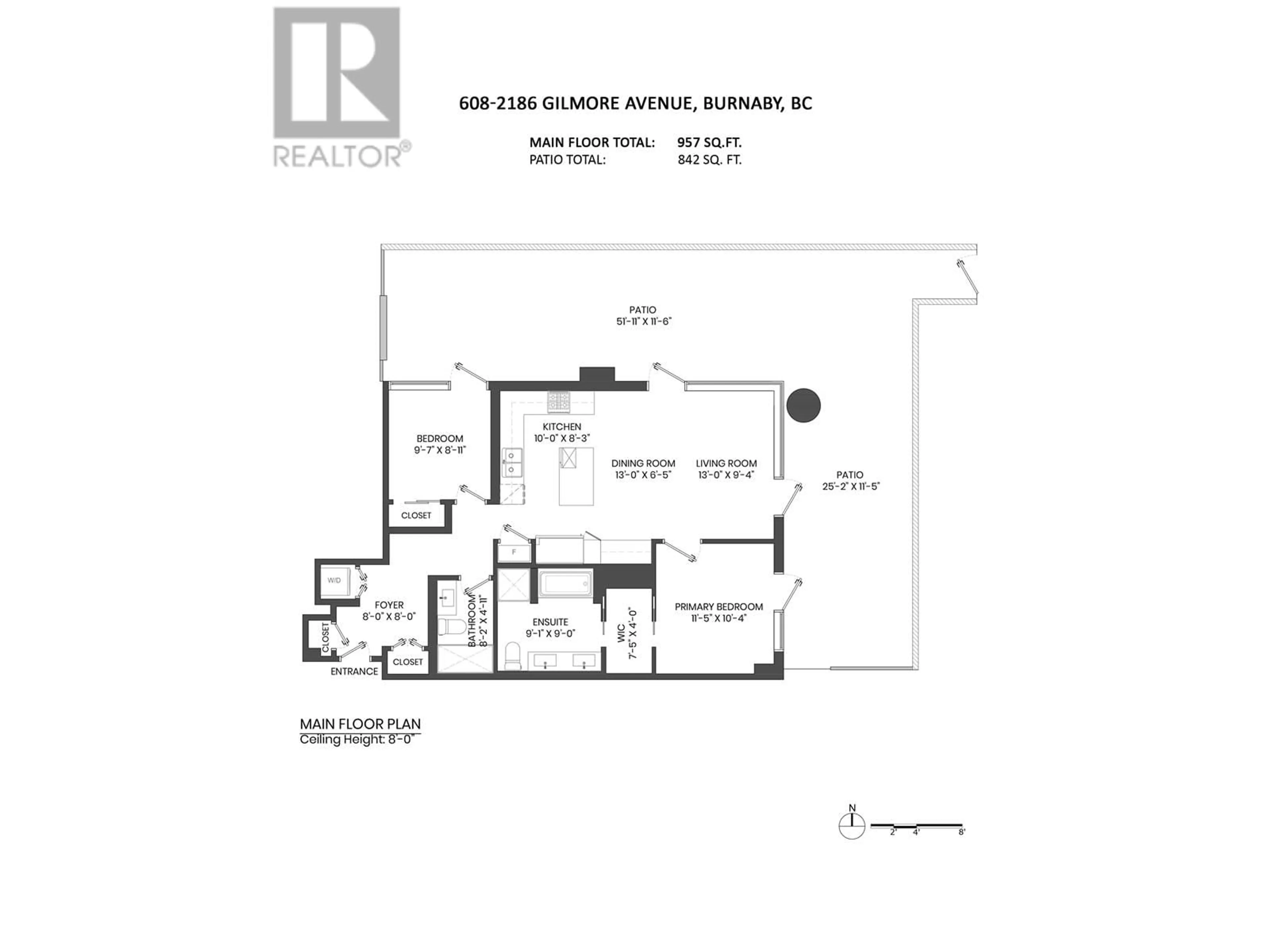 Floor plan for 608 2186 GILMORE AVENUE, Burnaby British Columbia V5C0N7