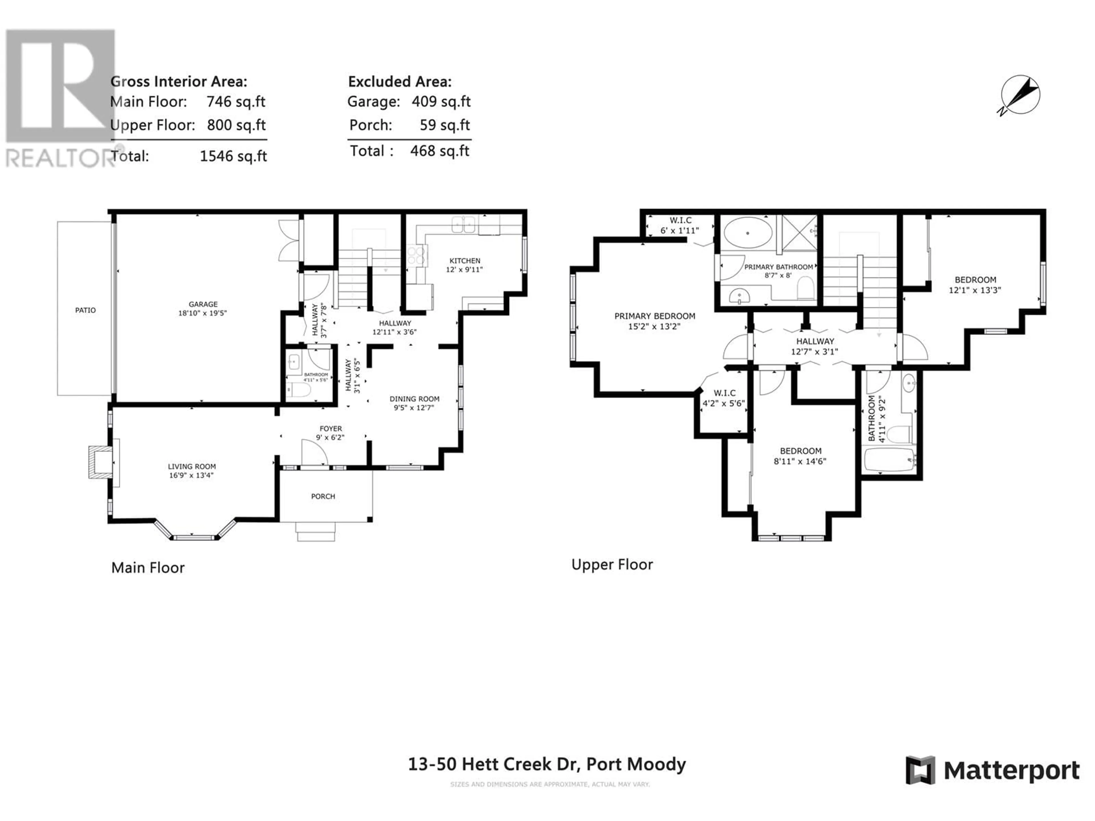 Floor plan for 13 50 HETT CREEK DRIVE, Port Moody British Columbia V3H5E2