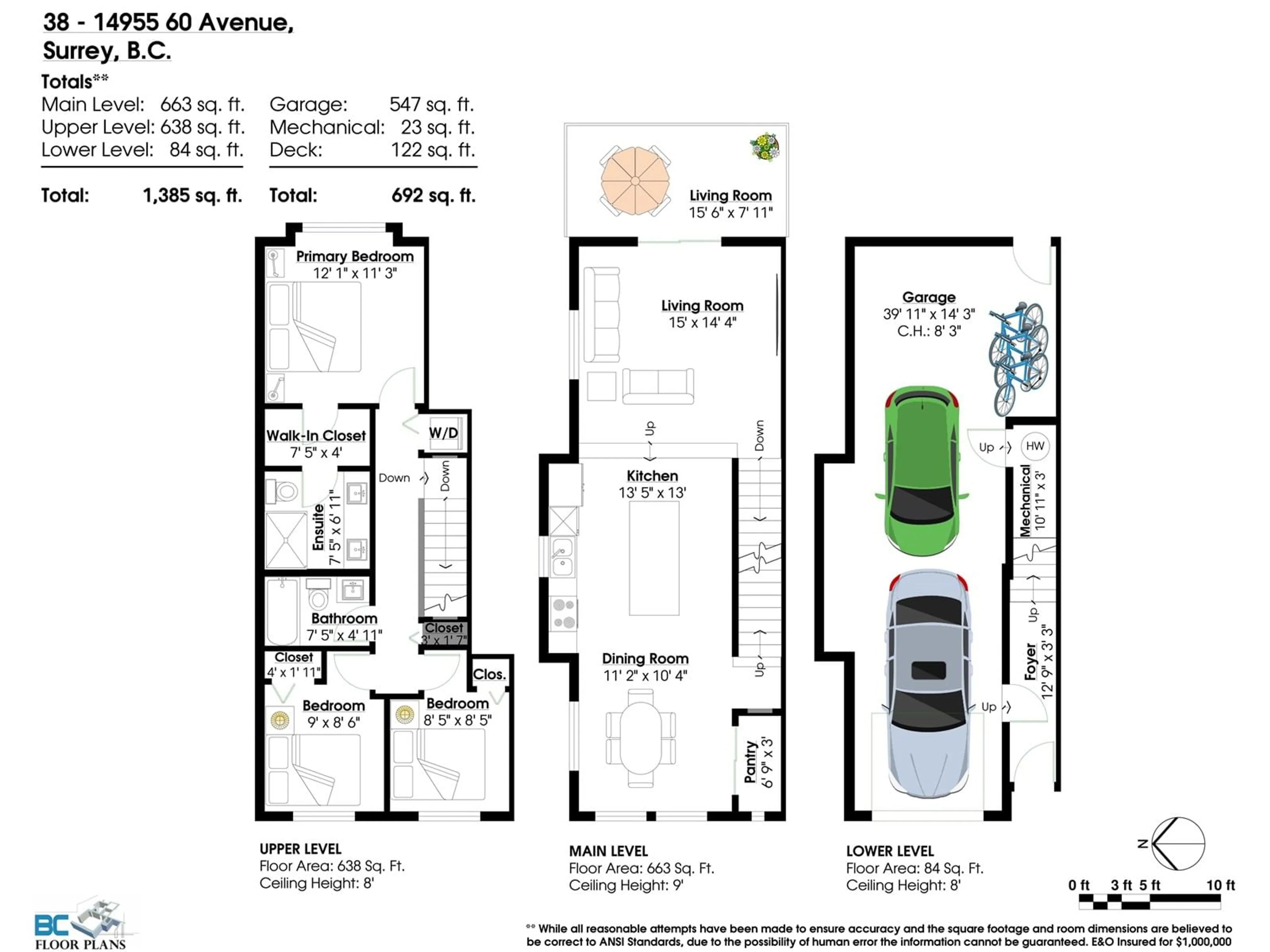 Floor plan for 38 14955 60 AVENUE, Surrey British Columbia V3S1R8