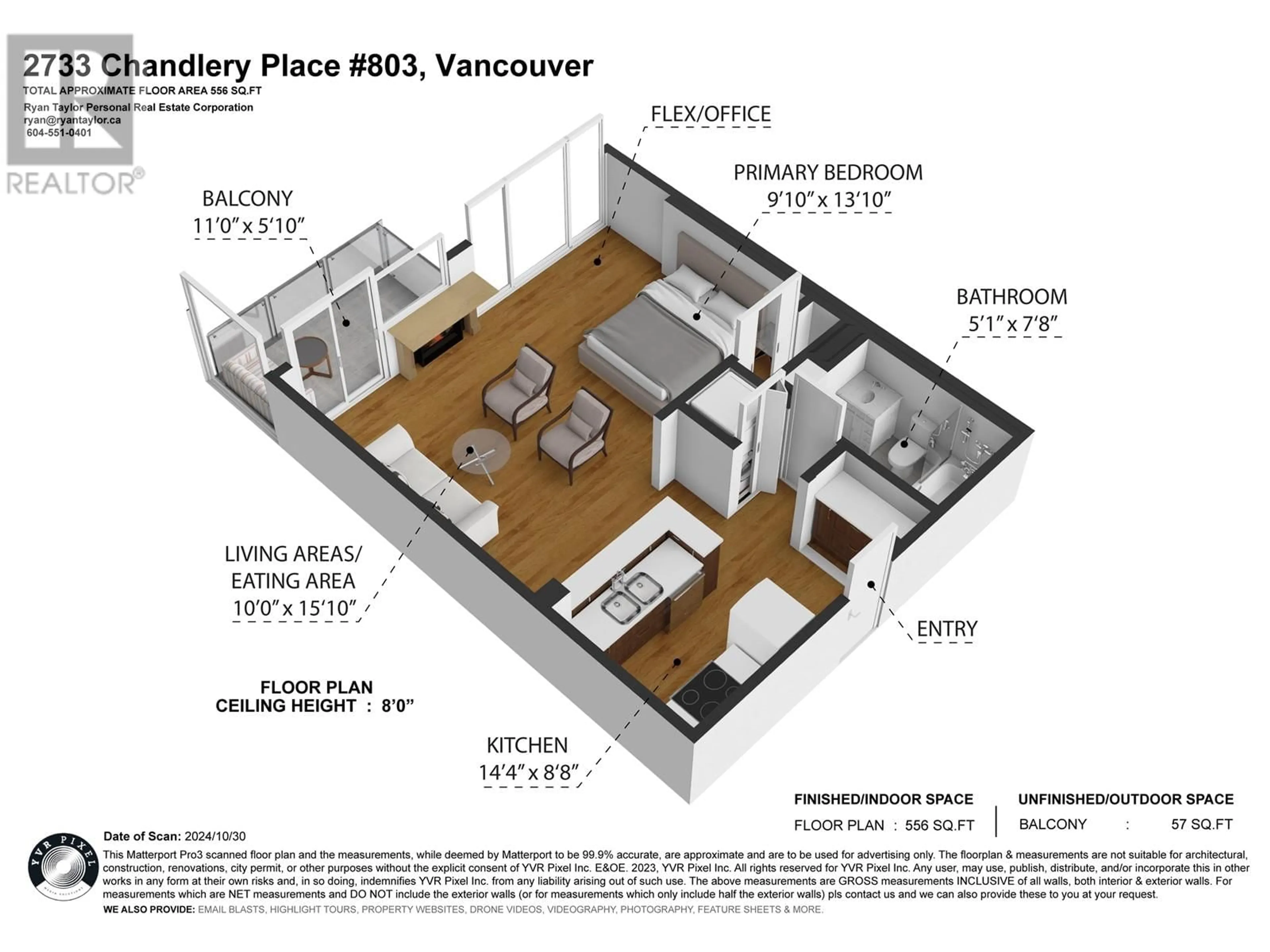 Floor plan for 803 2733 CHANDLERY PLACE, Vancouver British Columbia V5S4V3