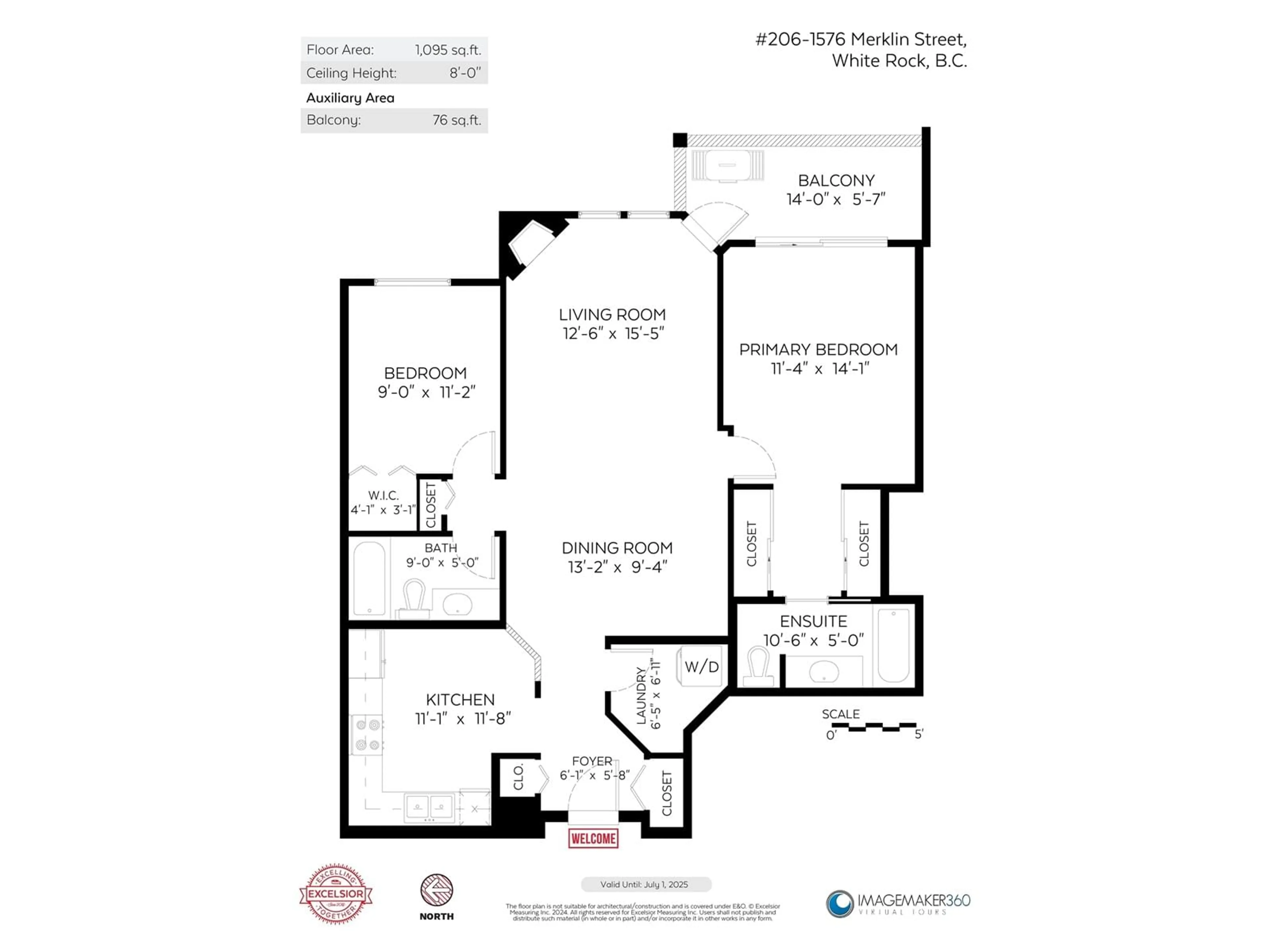 Floor plan for 206 1576 MERKLIN STREET, White Rock British Columbia V4B5K2