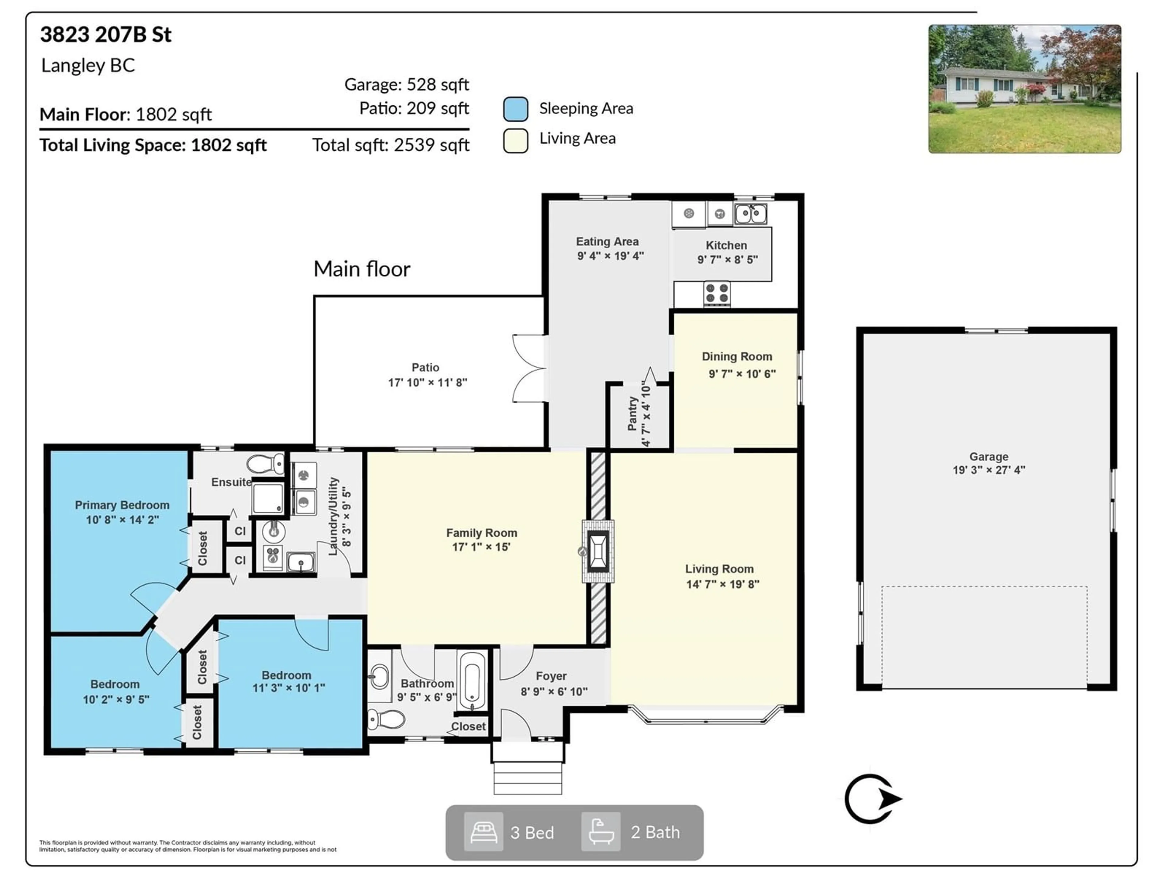 Floor plan for 3823 207B STREET, Langley British Columbia V3A2G2