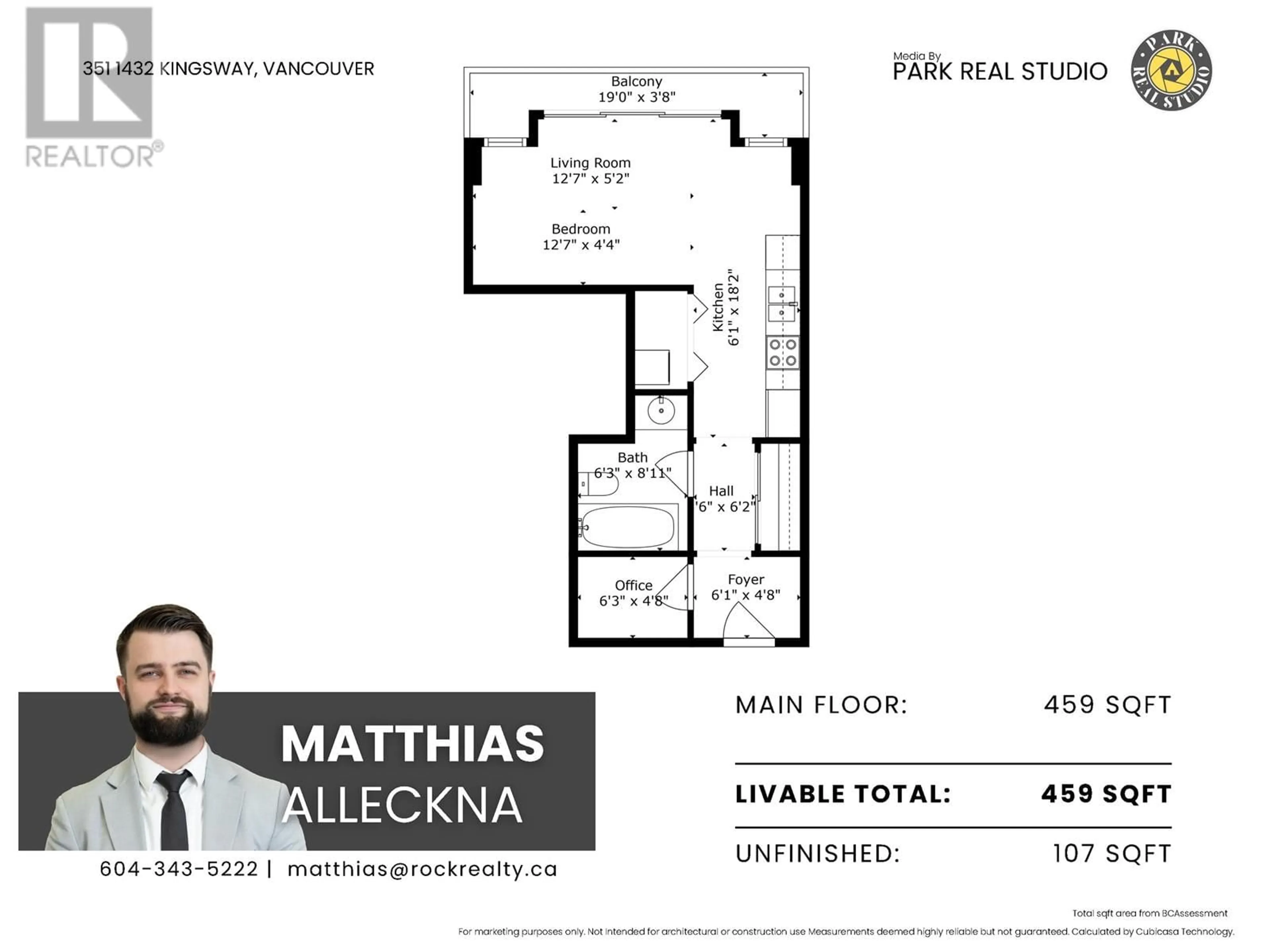 Floor plan for 351 1432 KINGSWAY, Vancouver British Columbia V5N5Y6