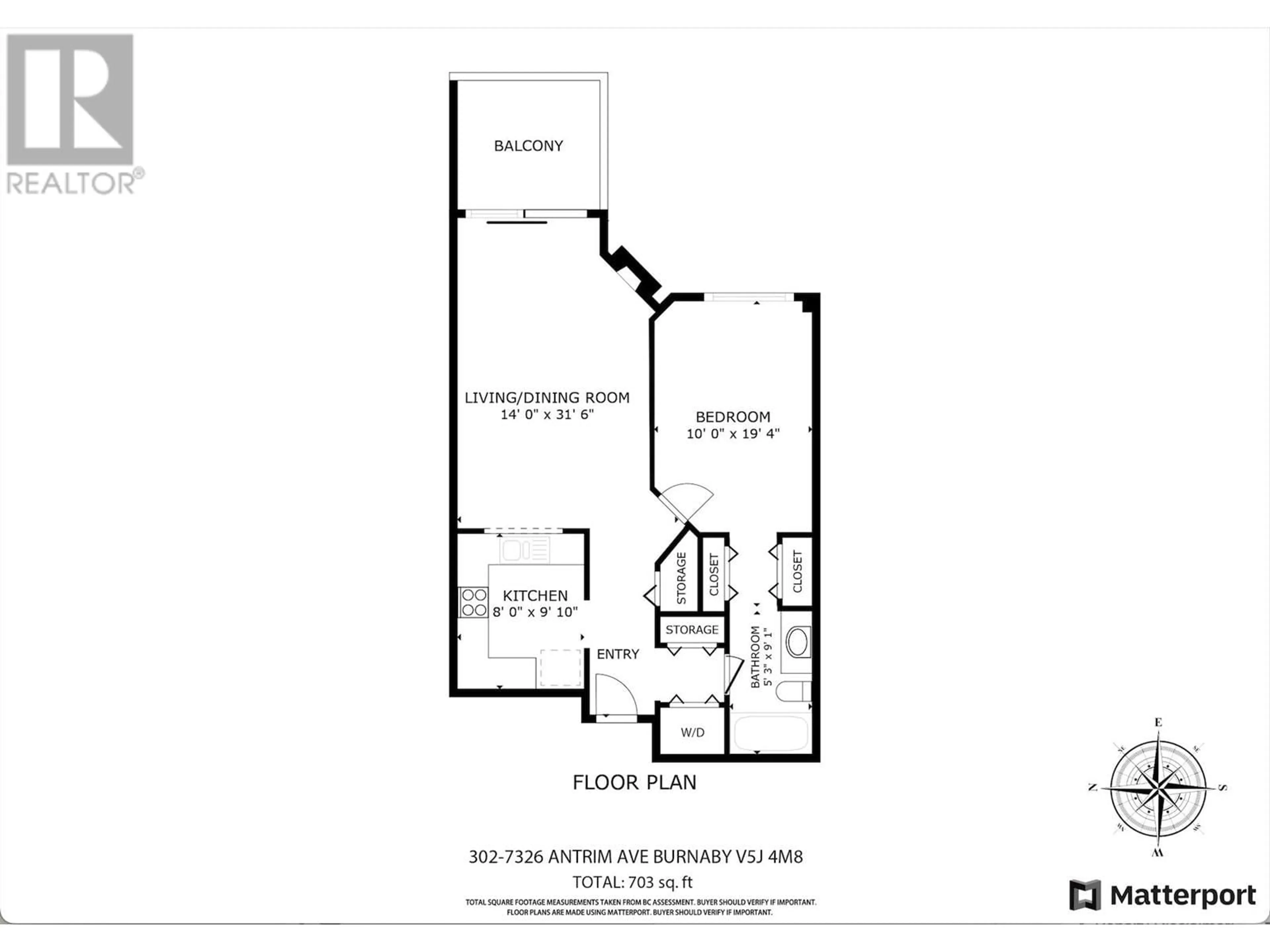 Floor plan for 302 7326 ANTRIM AVENUE, Burnaby British Columbia V5J4M8