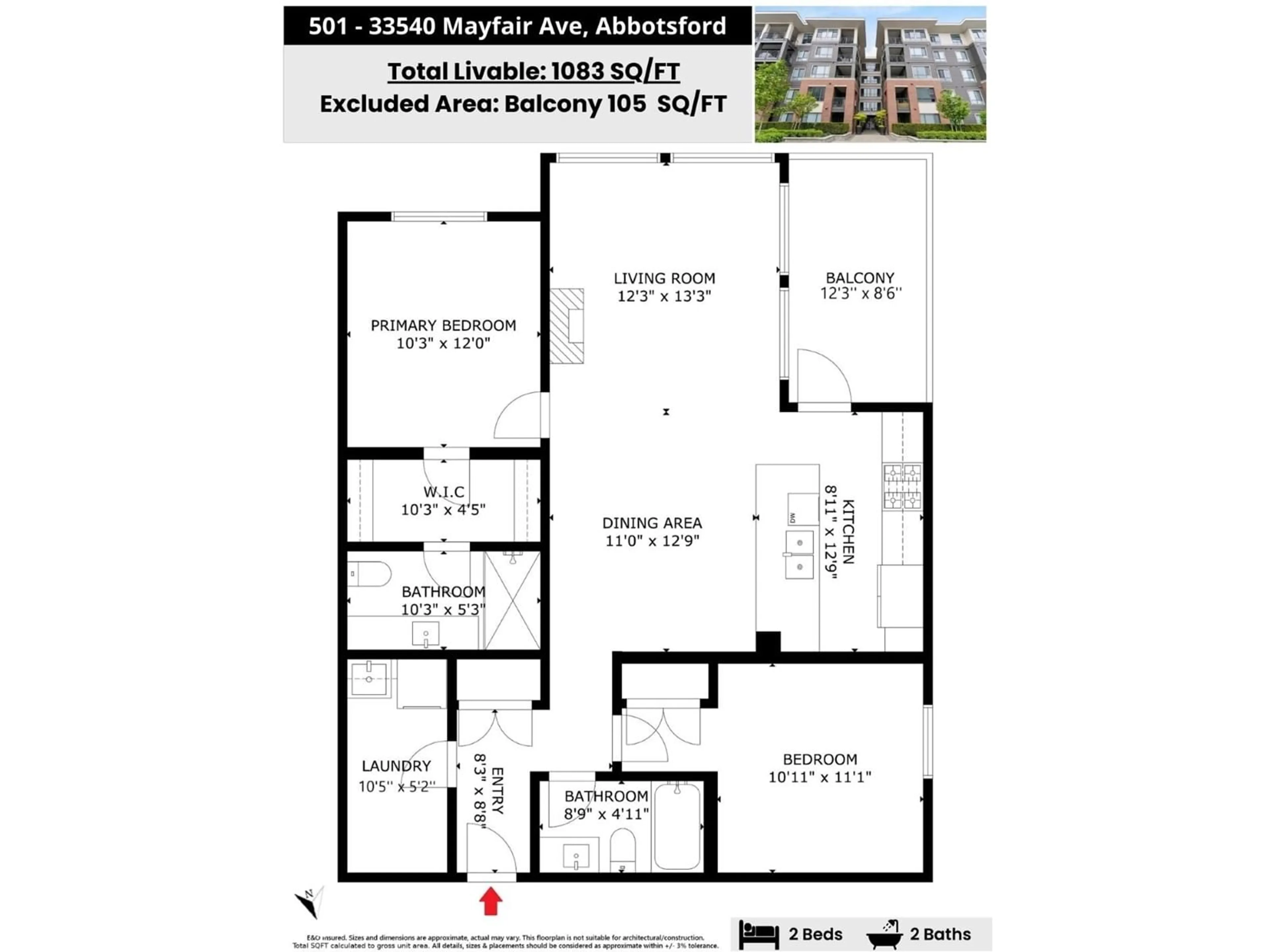 Floor plan for 501 33540 MAYFAIR AVENUE, Abbotsford British Columbia V2S0J3