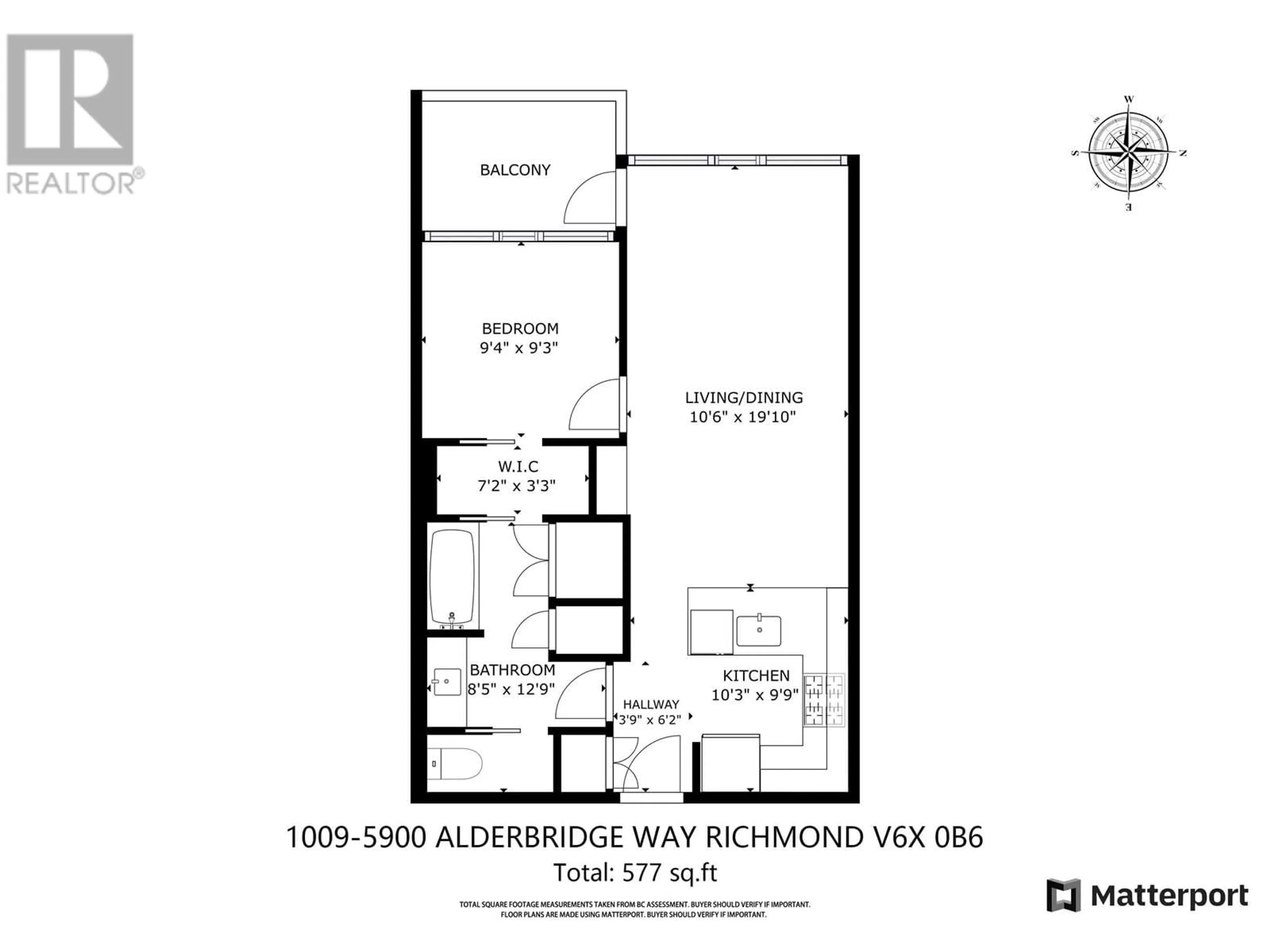 Floor plan for 1009 5900 ALDERBRIDGE WAY, Richmond British Columbia V6X0B6