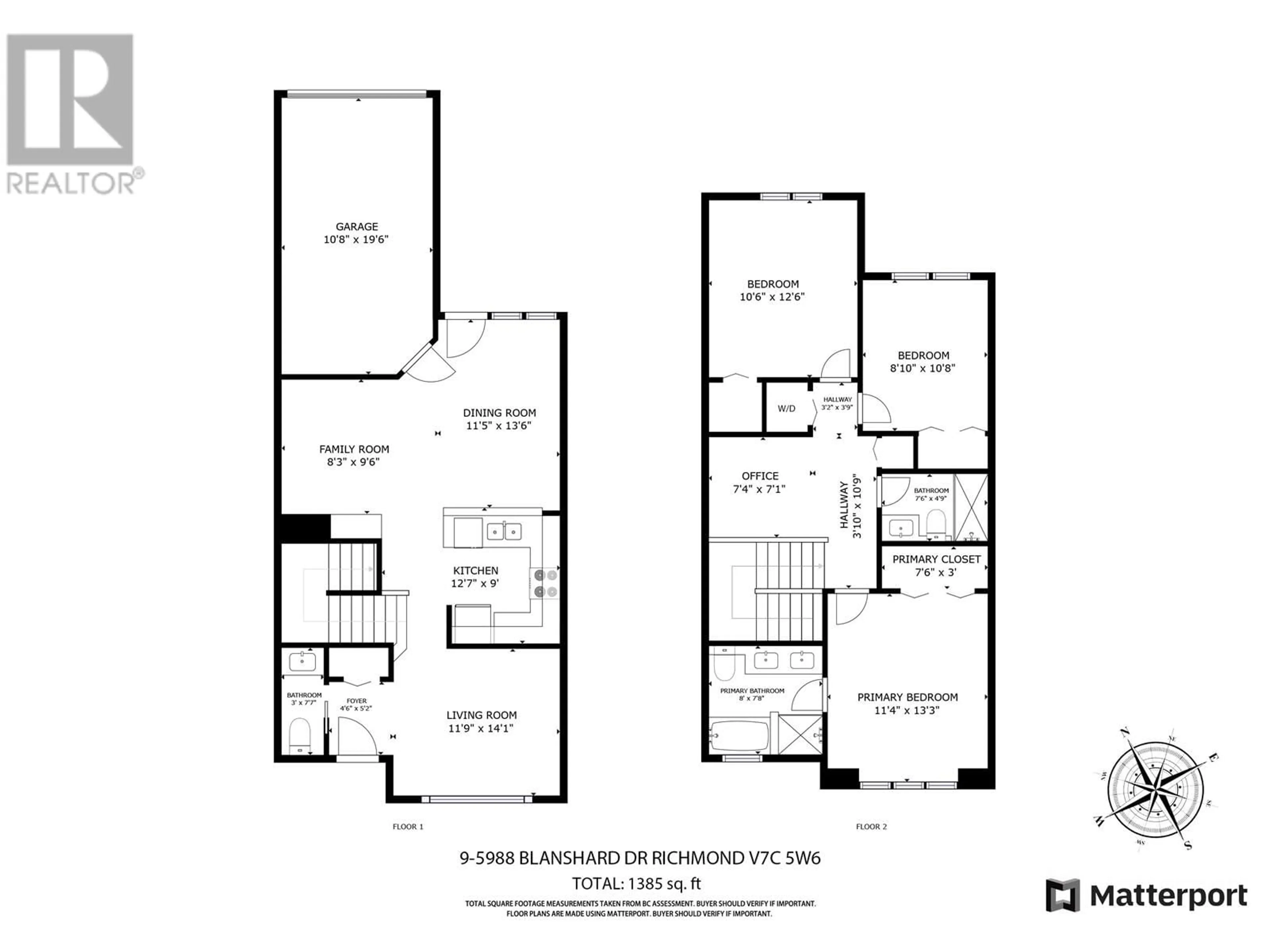 Floor plan for 9 5988 BLANSHARD DRIVE, Richmond British Columbia V7C5W6