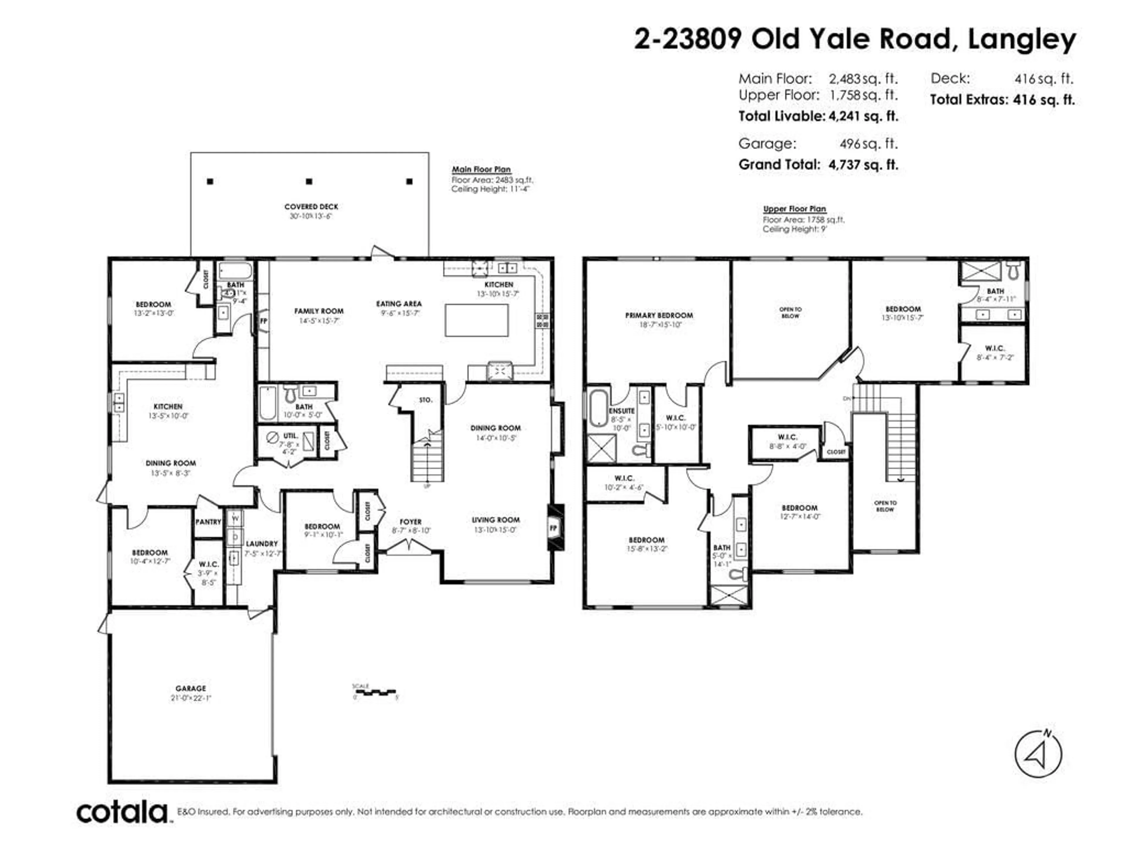 Floor plan for 2 23809 OLD YALE ROAD, Langley British Columbia V2Z2K4