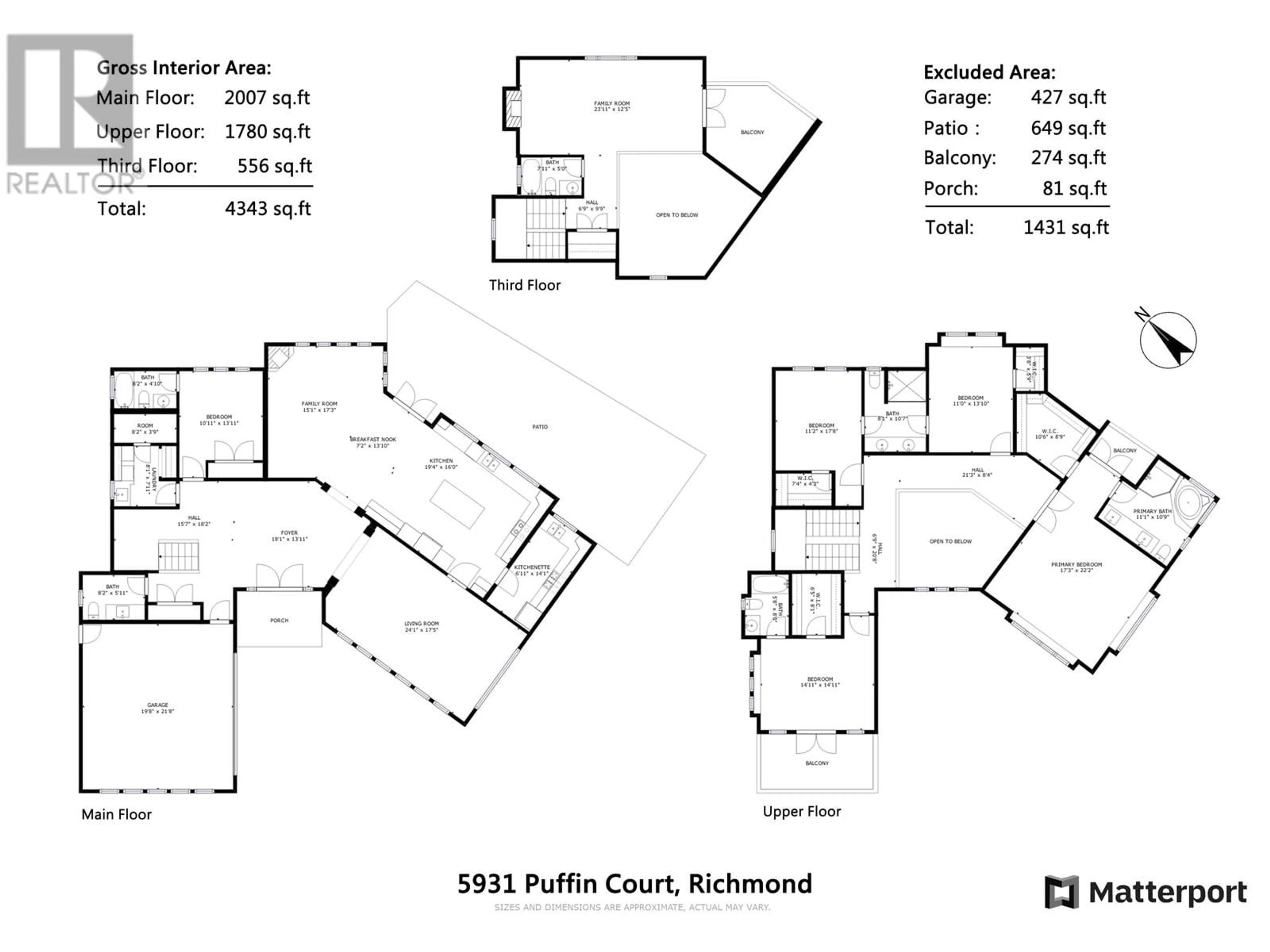 Floor plan for 5931 PUFFIN COURT, Richmond British Columbia V7E3W1