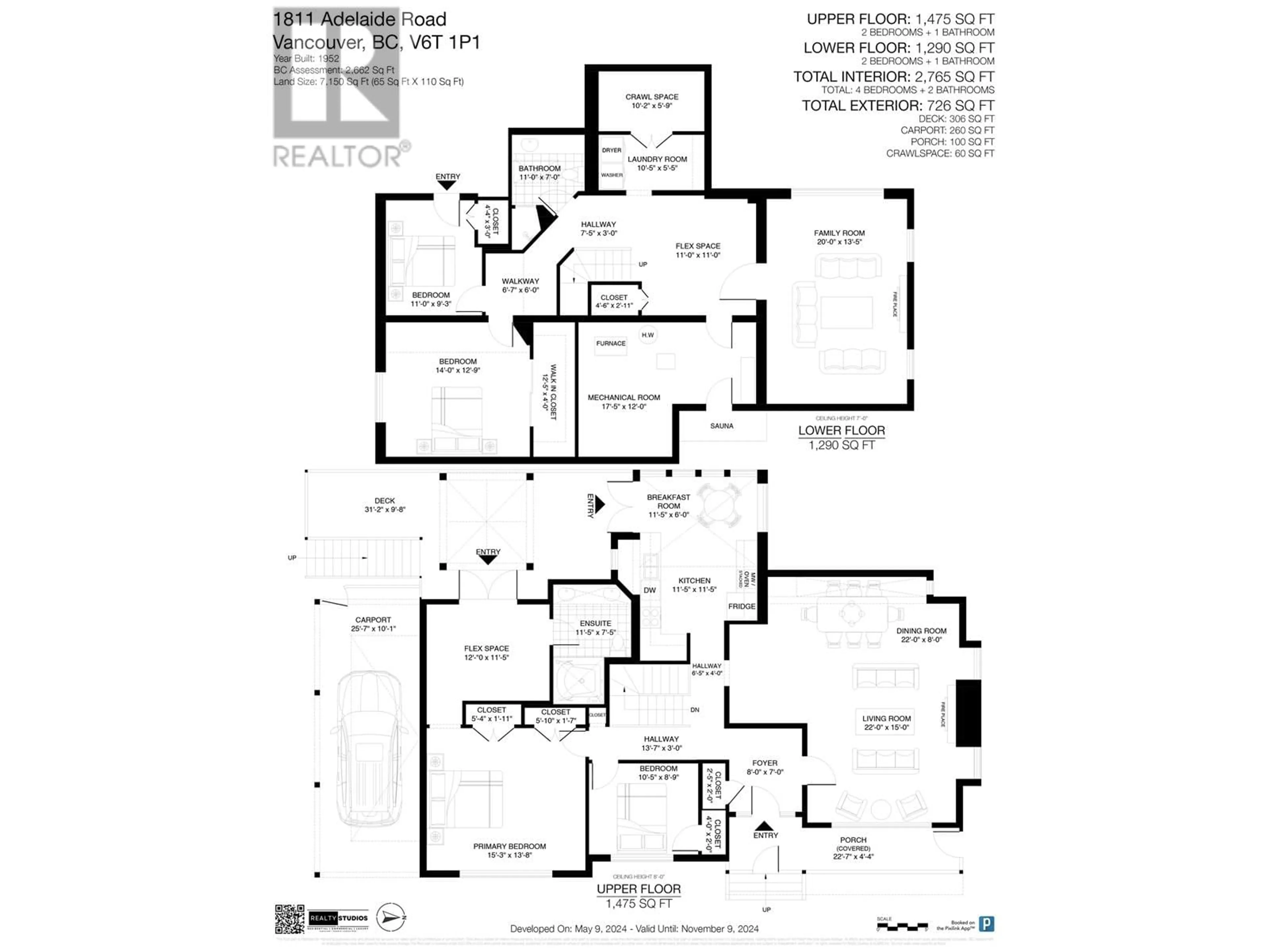 Floor plan for 1811 ADELAIDE ROAD, Vancouver British Columbia V6T1P1