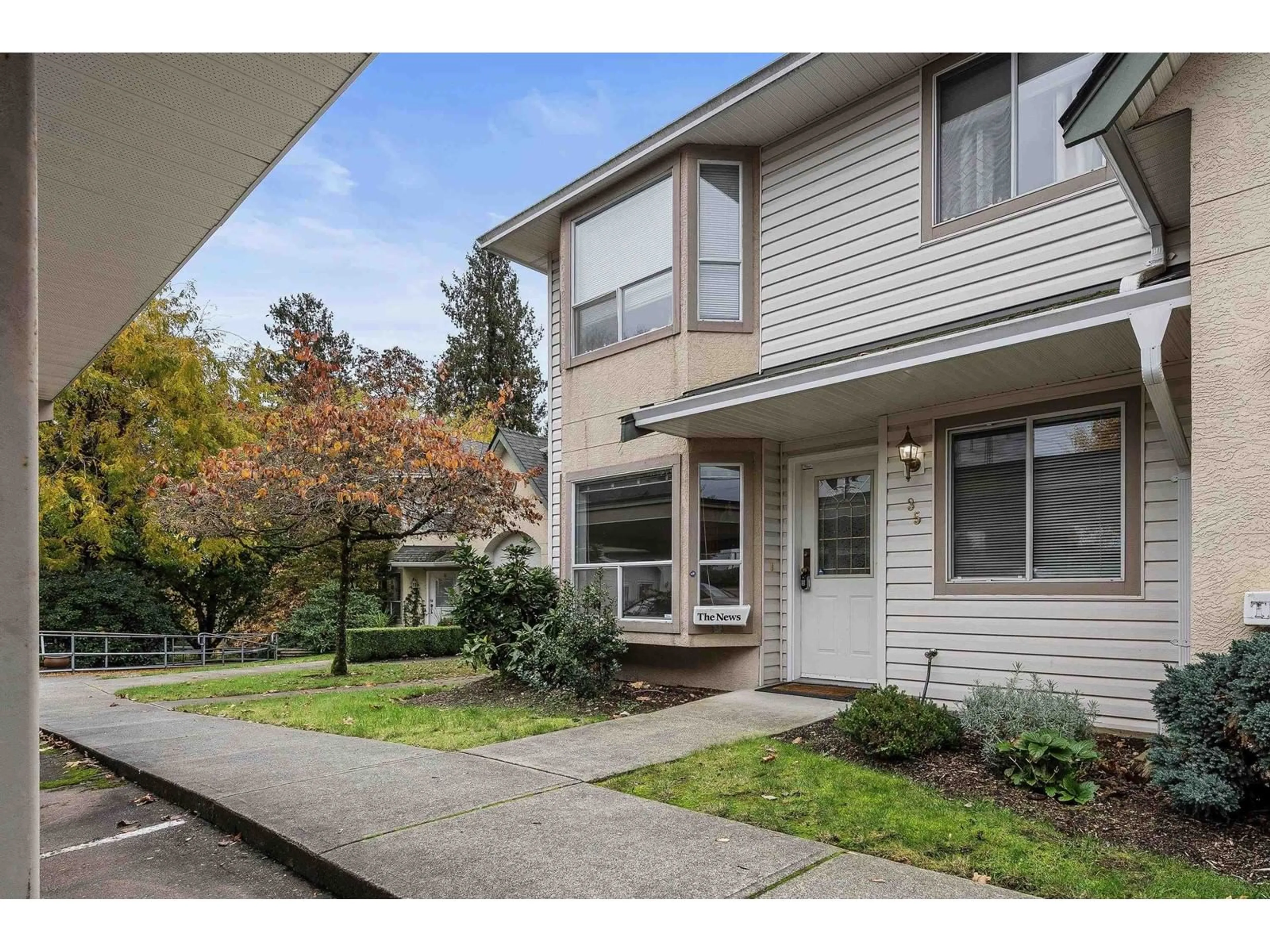 A pic from exterior of the house or condo, the fenced backyard for 35 3380 GLADWIN ROAD, Abbotsford British Columbia V2S7G1