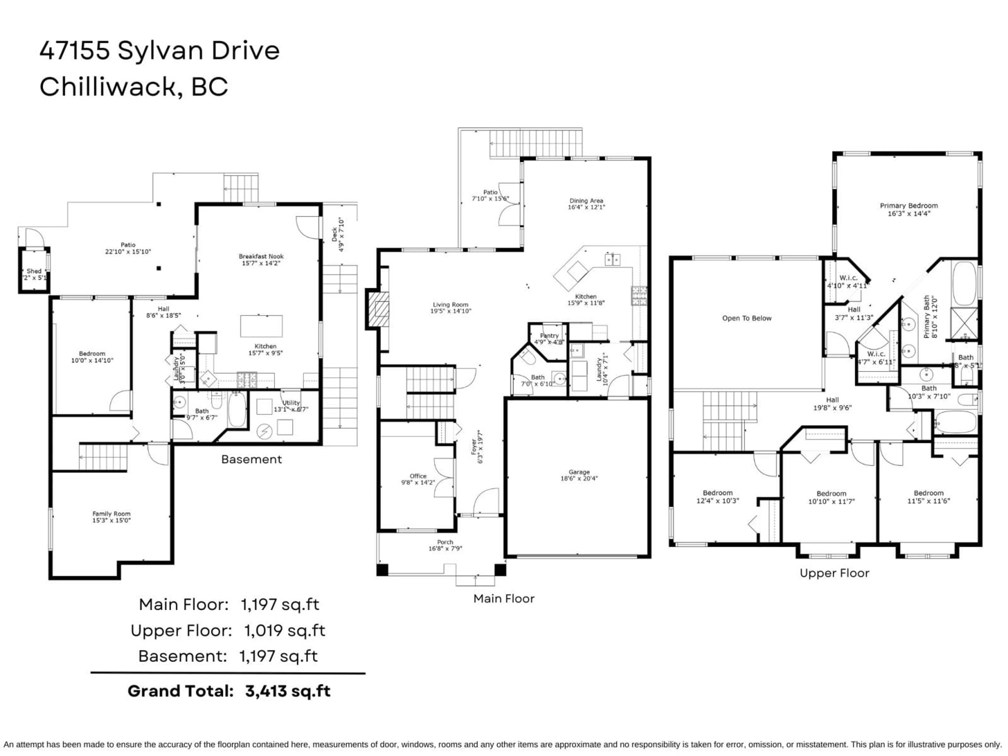 Floor plan for 47155 SYLVAN DRIVE, Chilliwack British Columbia V2R5Z8