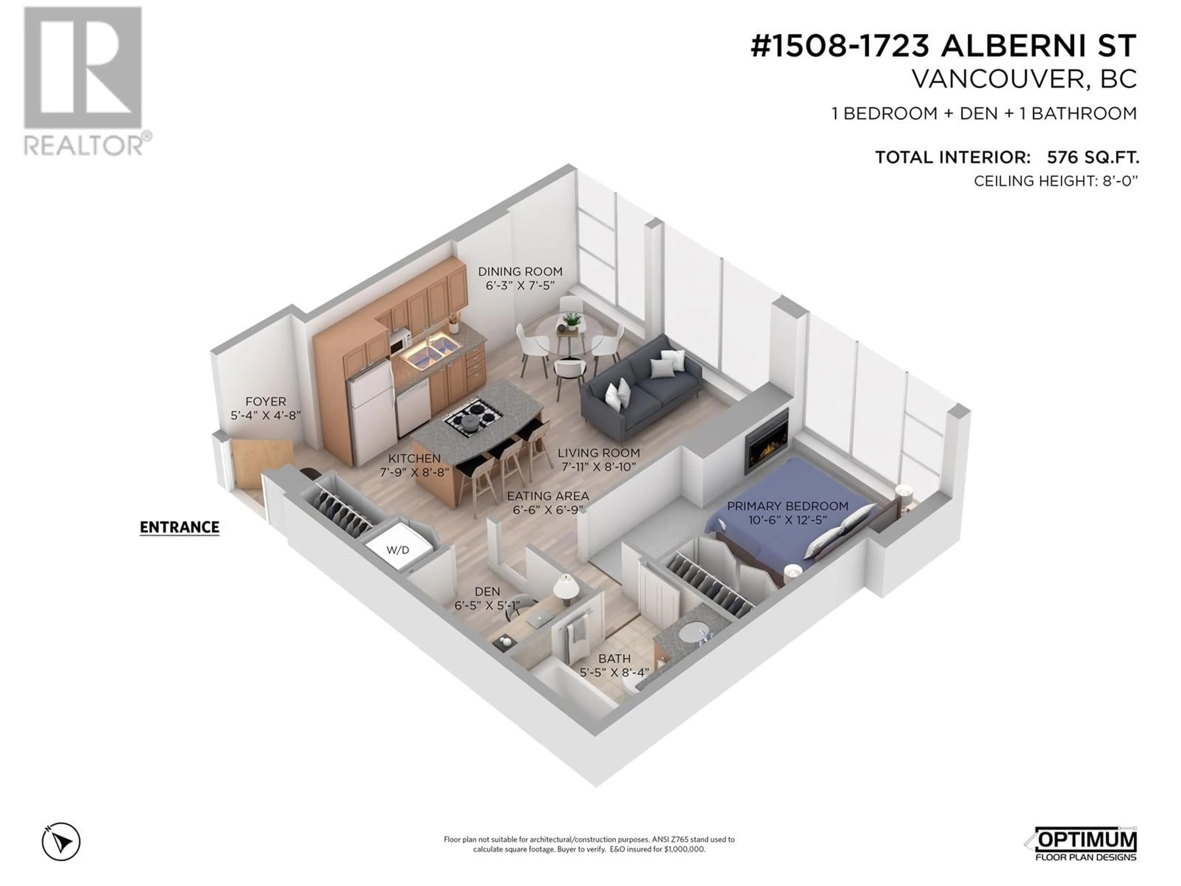 Floor plan for 1508 1723 ALBERNI STREET, Vancouver British Columbia V6G3G9