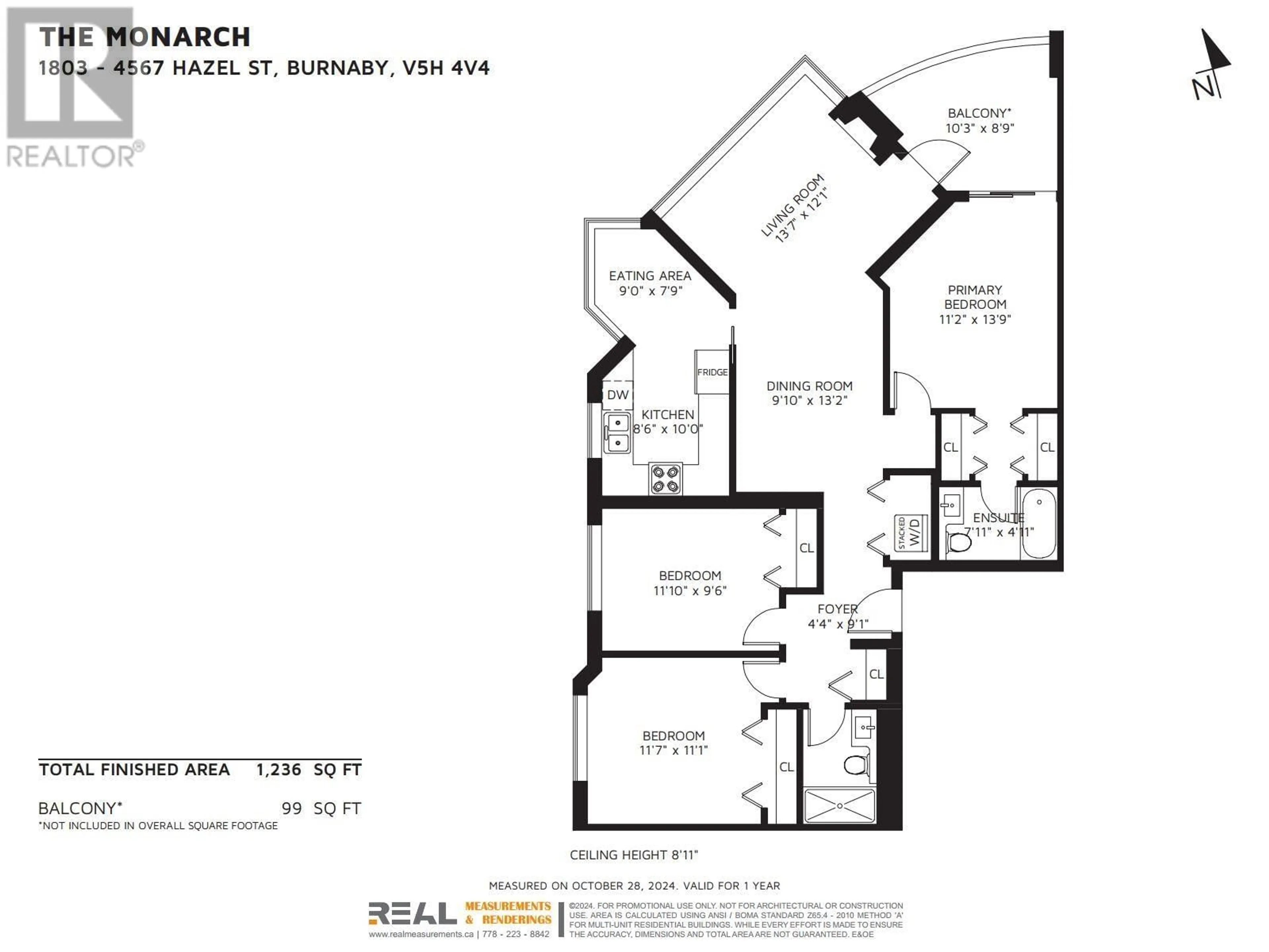 Floor plan for 1803 4567 HAZEL STREET, Burnaby British Columbia V5H4V4