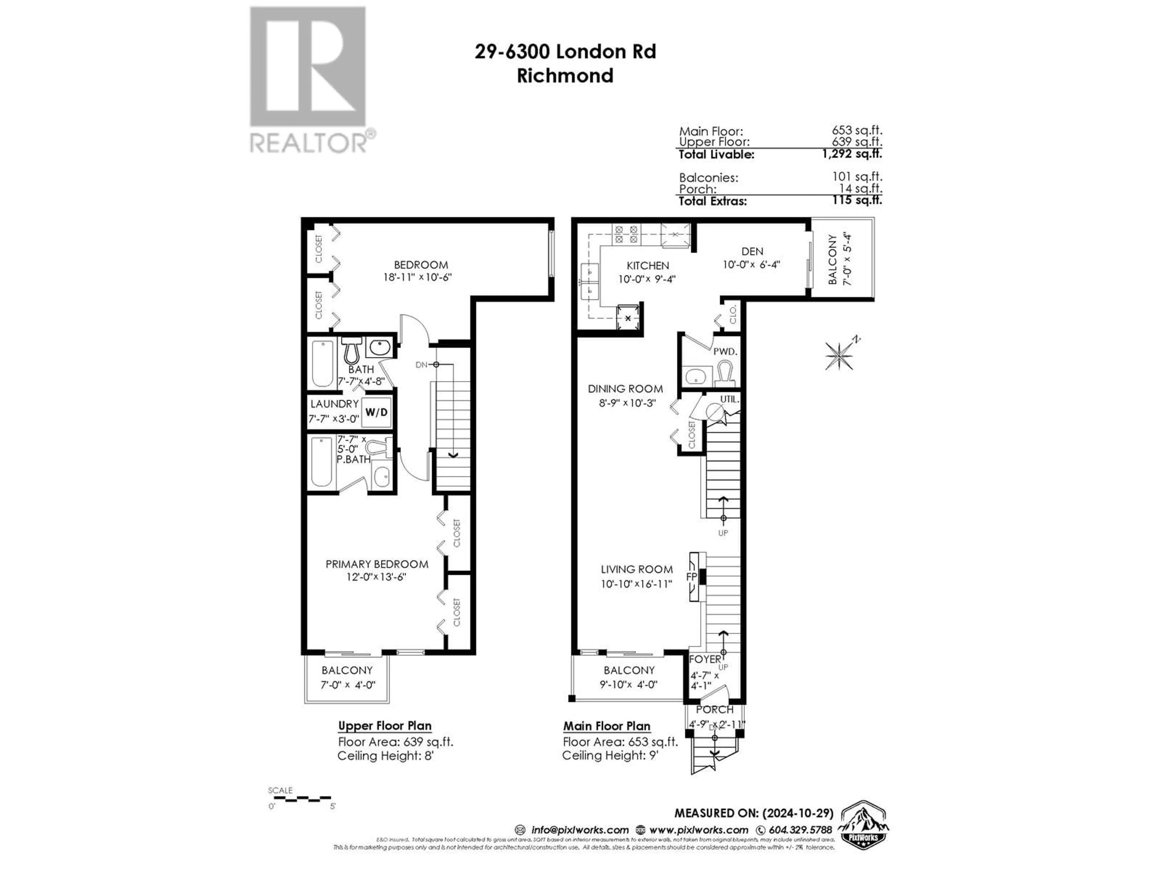 Floor plan for 29 6300 LONDON ROAD, Richmond British Columbia V7E6V6