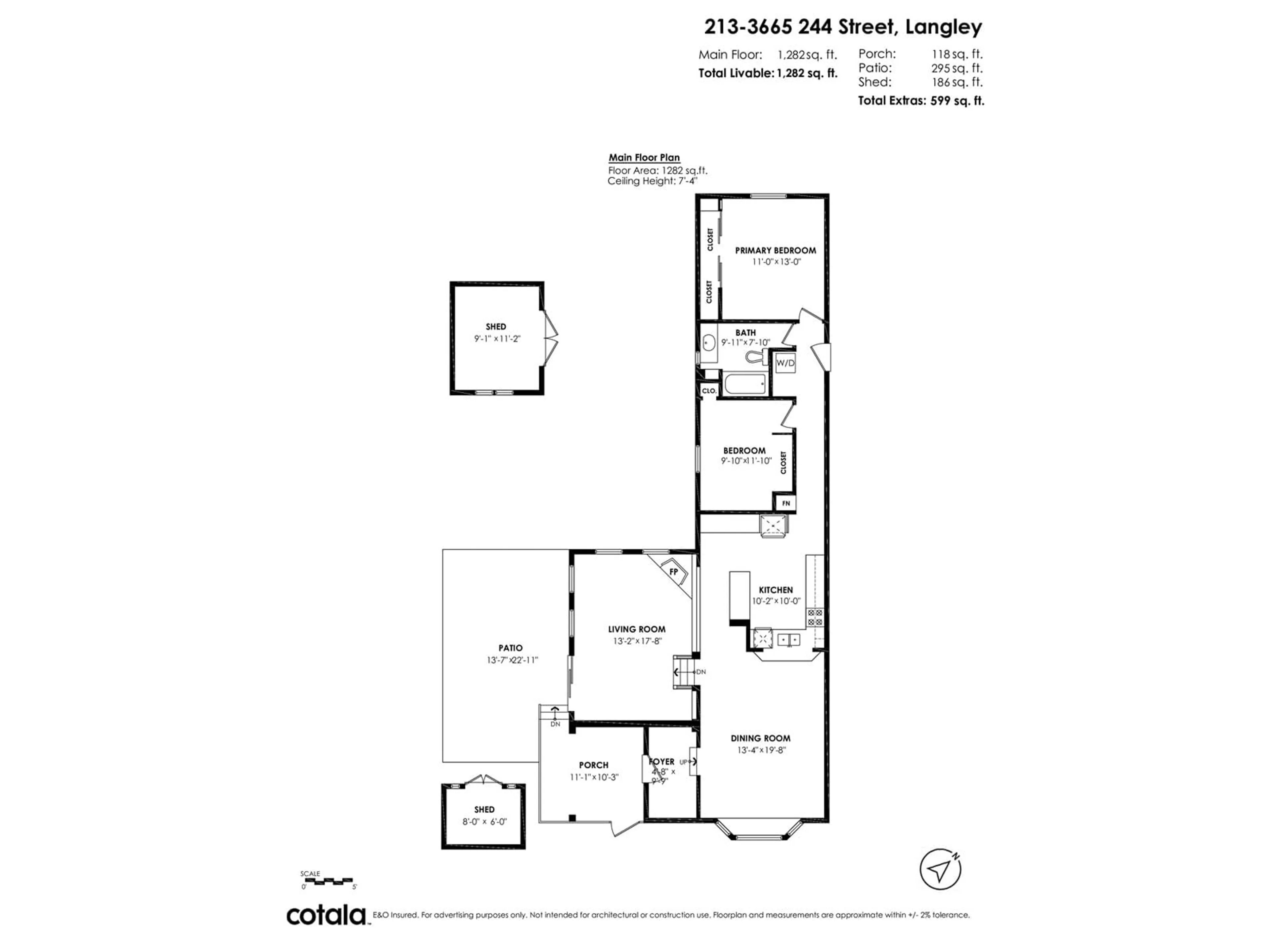 Floor plan for 213 3665 244 STREET, Langley British Columbia V2Z1N1