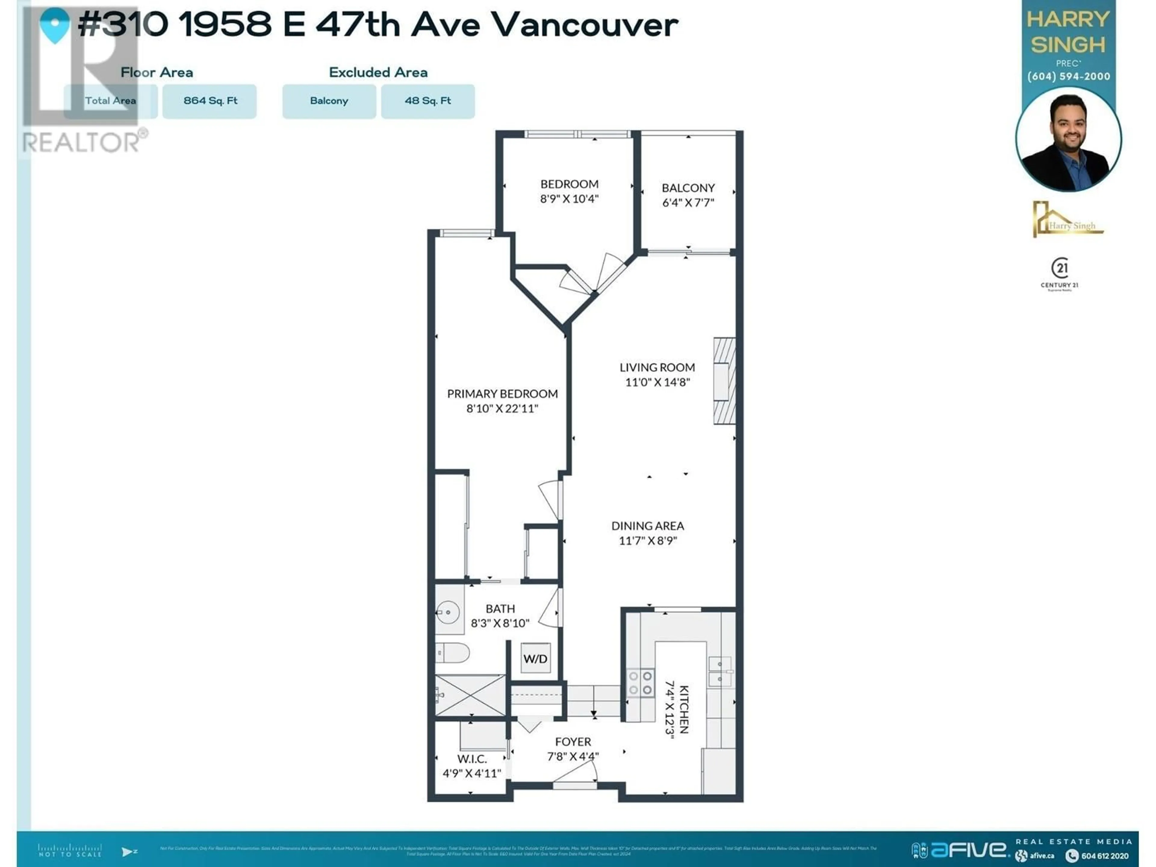 Floor plan for 310 1958 E 47TH AVENUE, Vancouver British Columbia V5P3X5