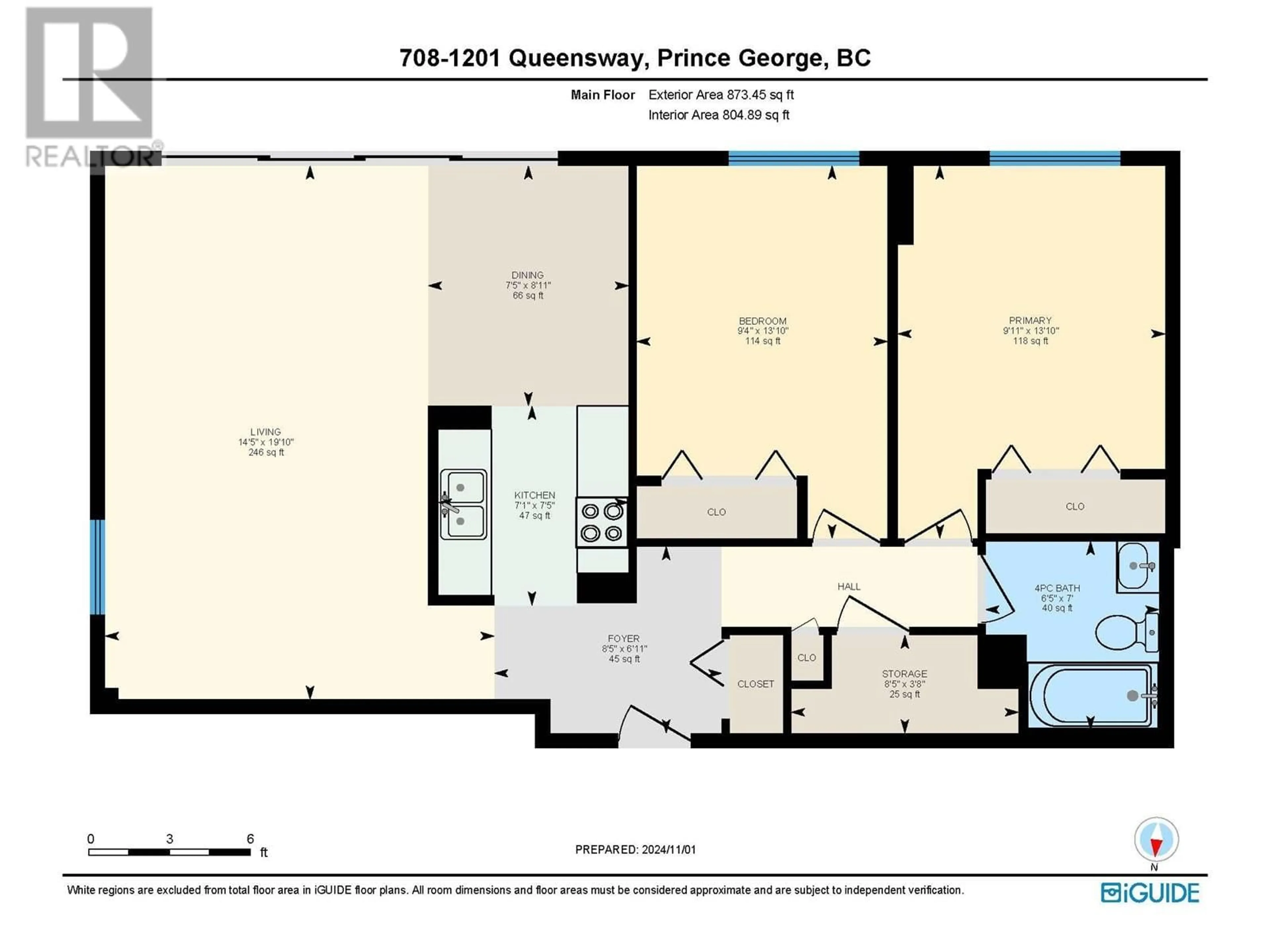 Floor plan for 708 1501 QUEENSWAY STREET, Prince George British Columbia V2L1L5