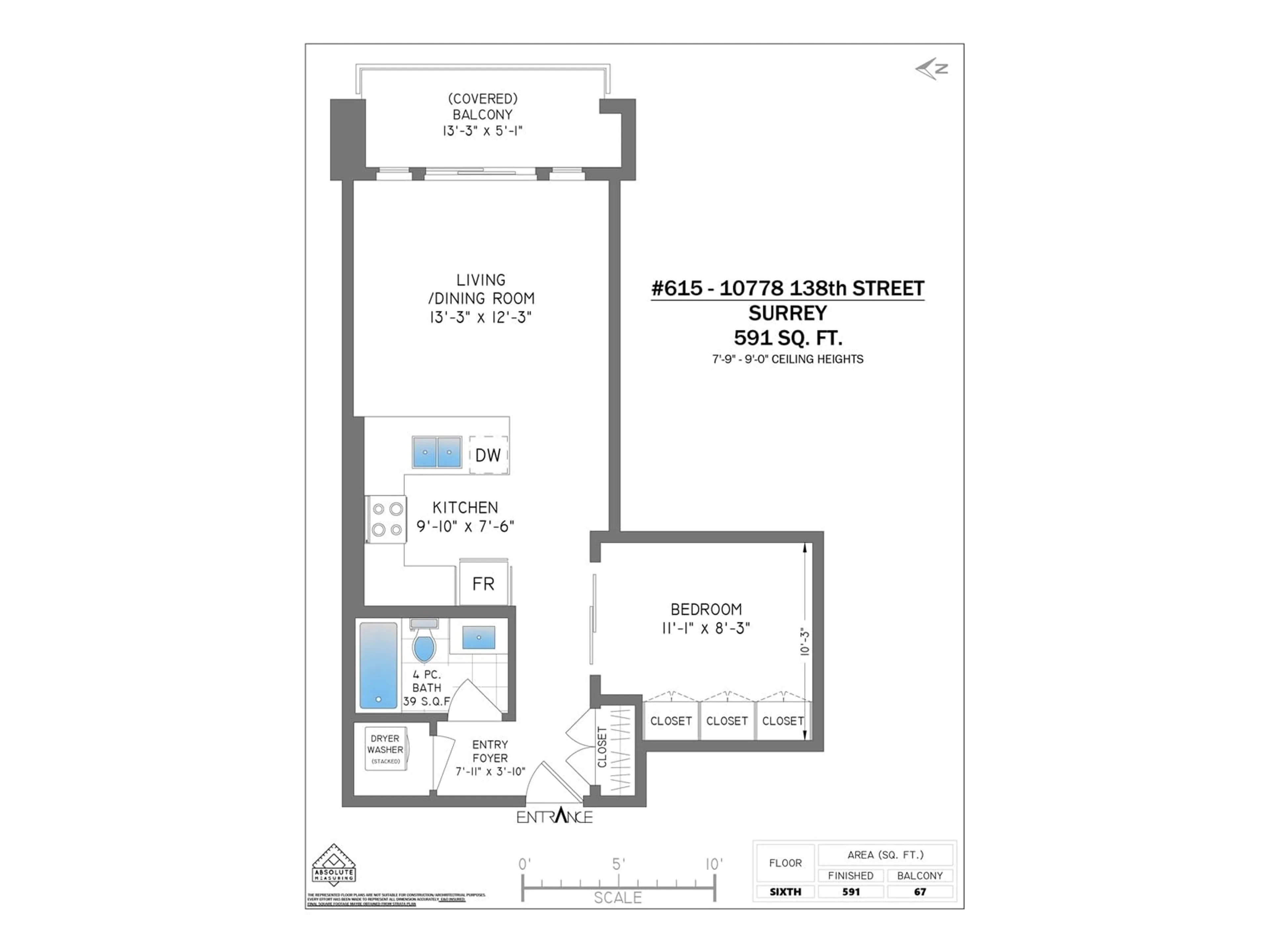 Floor plan for 615 10778 138 STREET, Surrey British Columbia V3T0S5