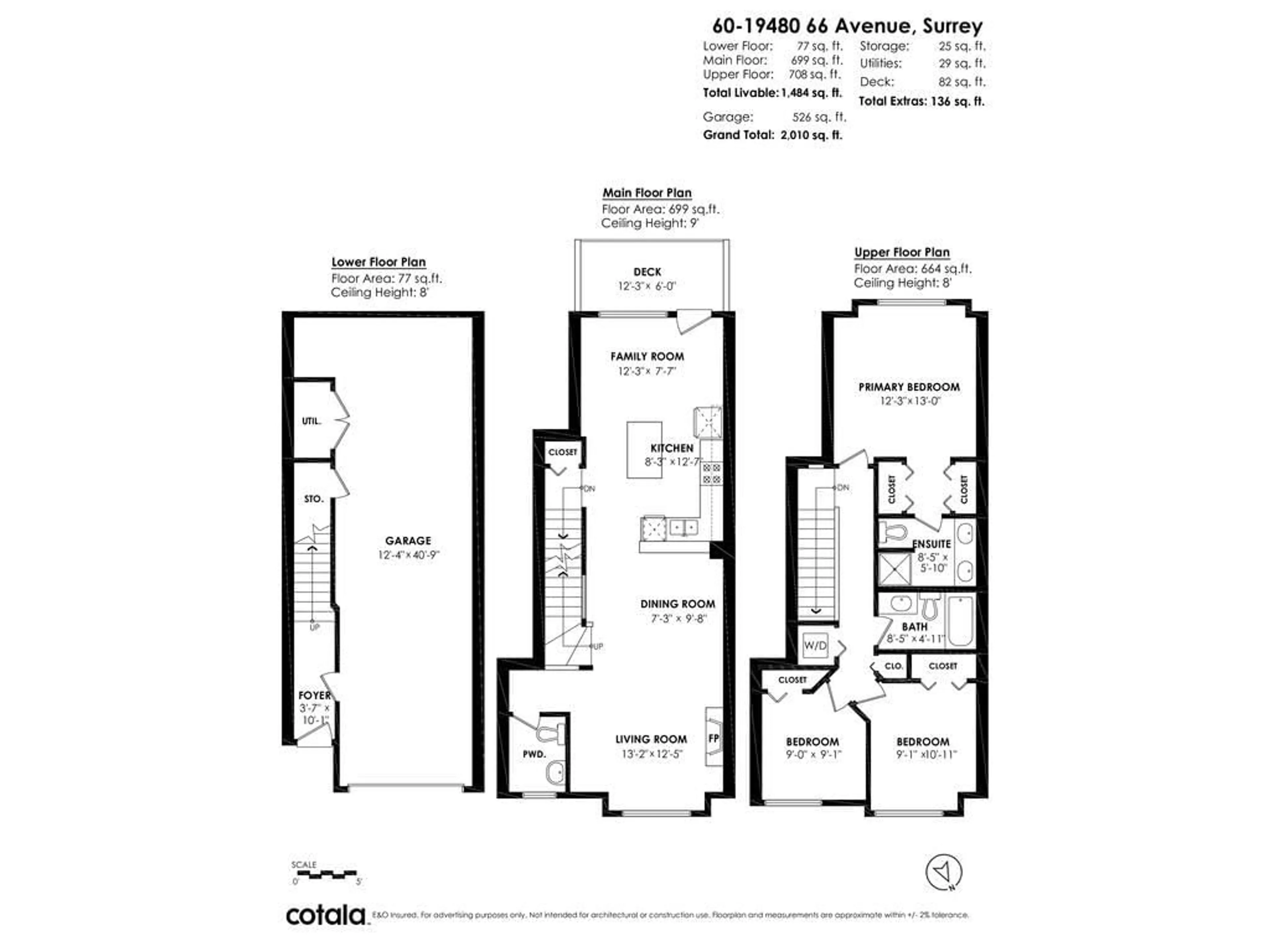 Floor plan for 60 19480 66 AVENUE, Surrey British Columbia V4N5W7