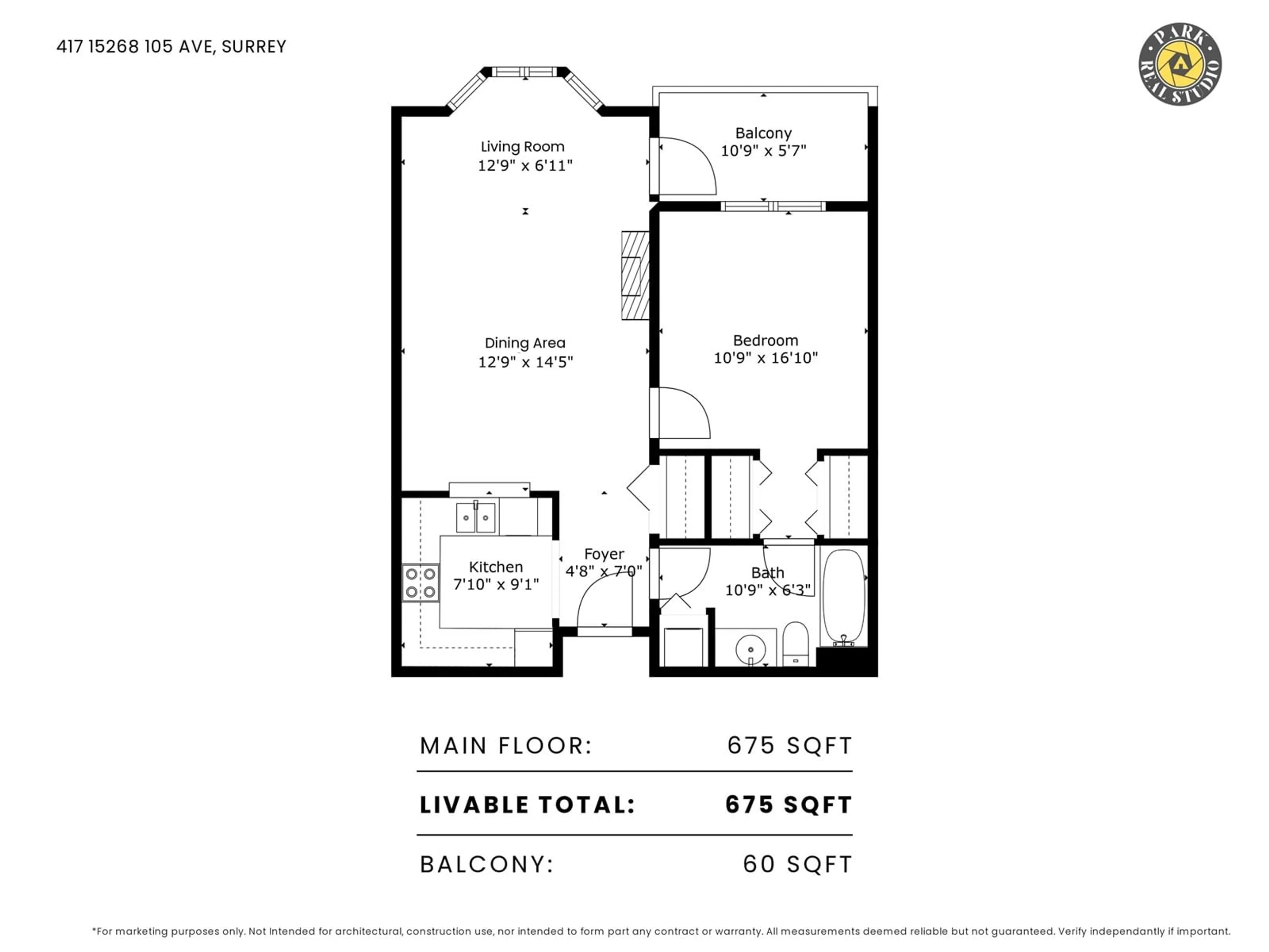 Floor plan for 417 15268 105 AVENUE, Surrey British Columbia V3R0W8