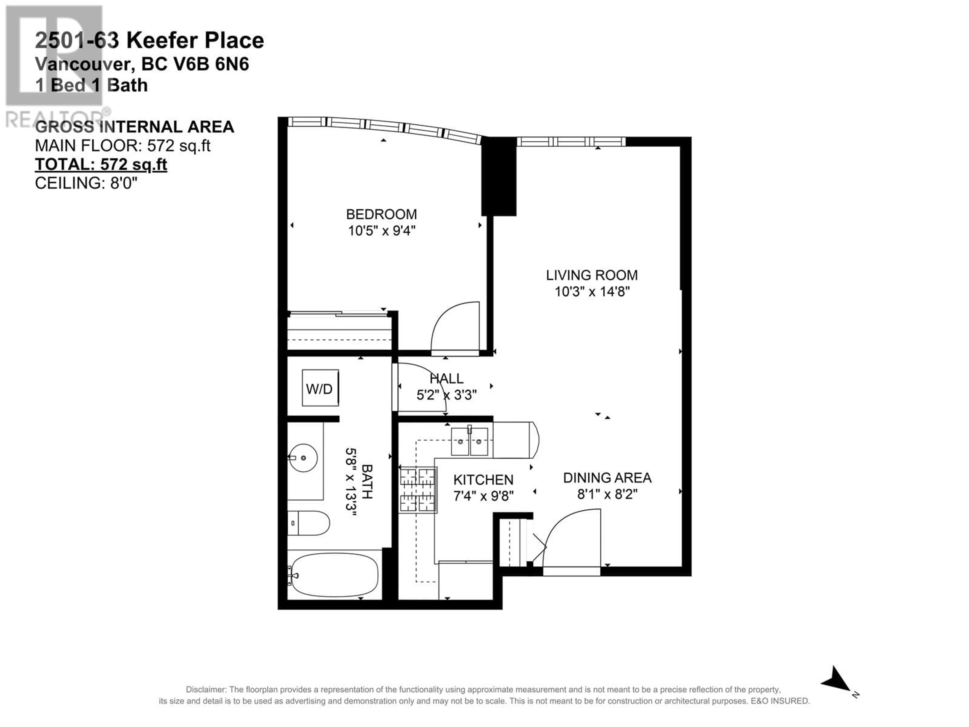 Floor plan for 2501 63 KEEFER PLACE, Vancouver British Columbia V6B6N6