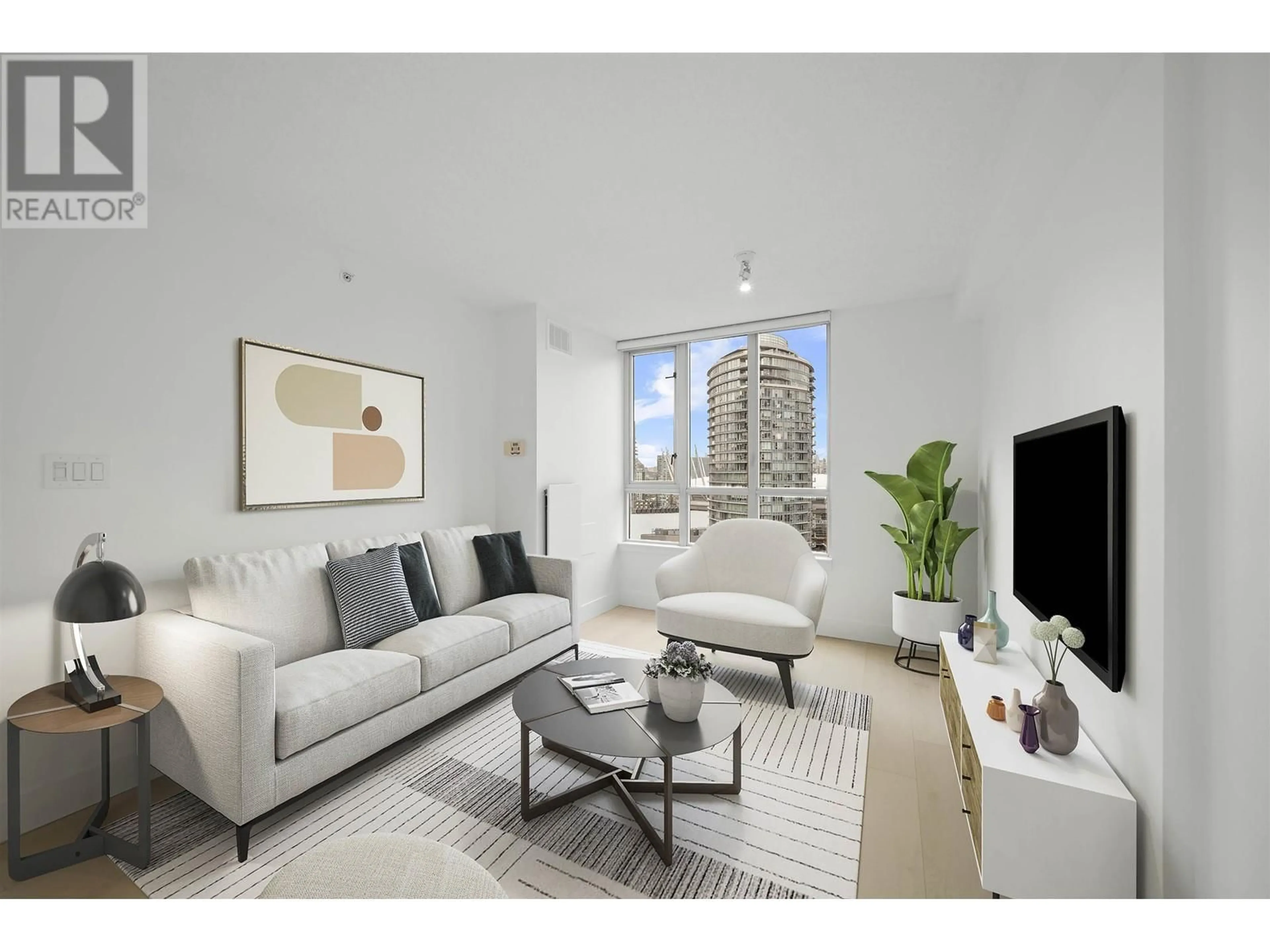 Living room, wood floors for 2501 63 KEEFER PLACE, Vancouver British Columbia V6B6N6