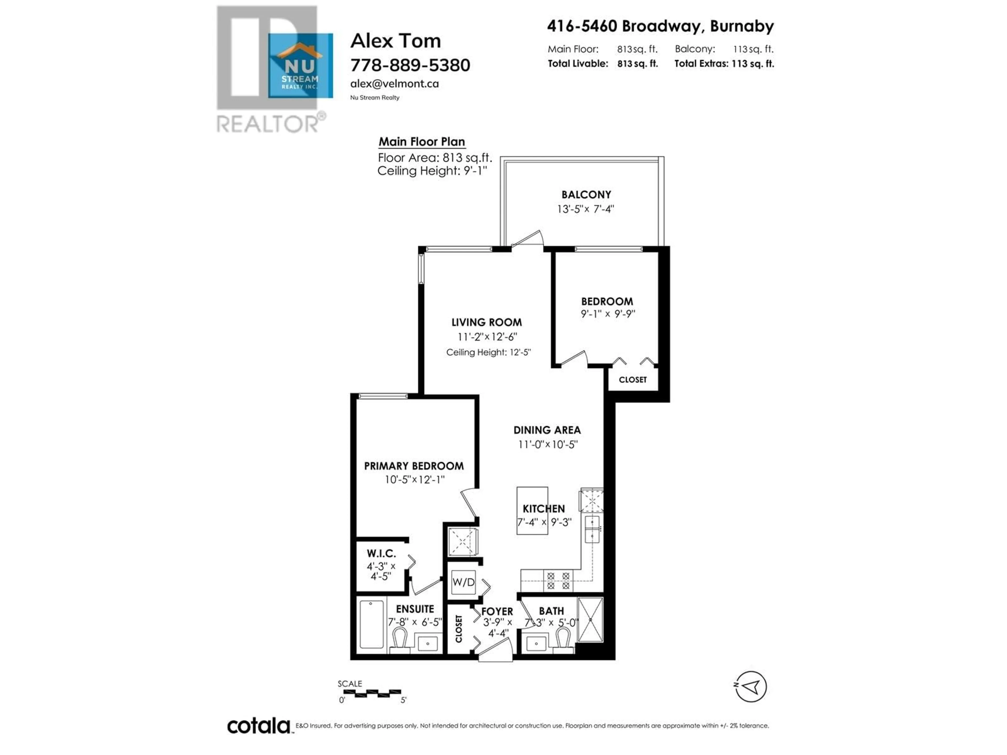 Floor plan for 416 5460 BROADWAY, Burnaby British Columbia V5B0B4