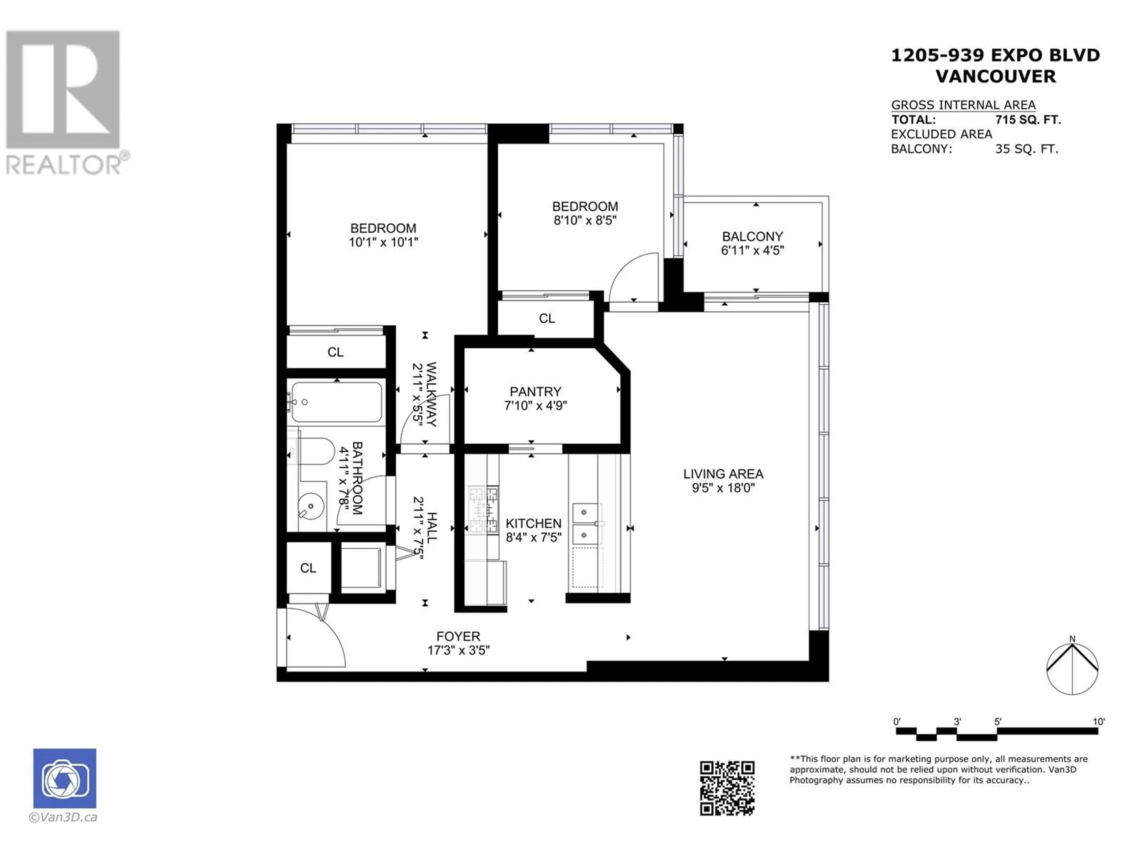 Floor plan for 1205 939 EXPO BOULEVARD, Vancouver British Columbia V6Z3G7