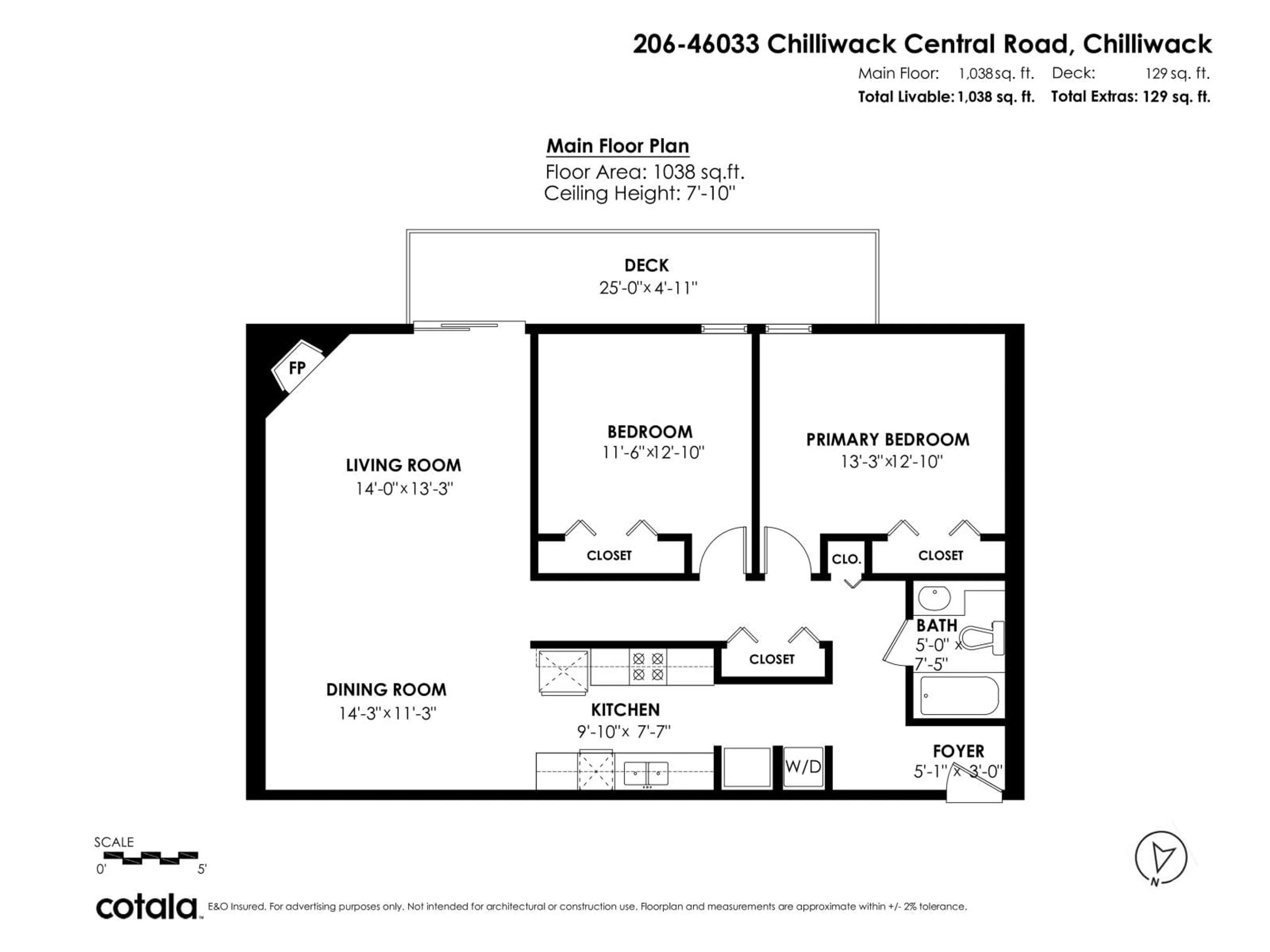 Floor plan for 206 46033 CHILLIWACK CENTRAL ROAD, Chilliwack British Columbia V2P1J5