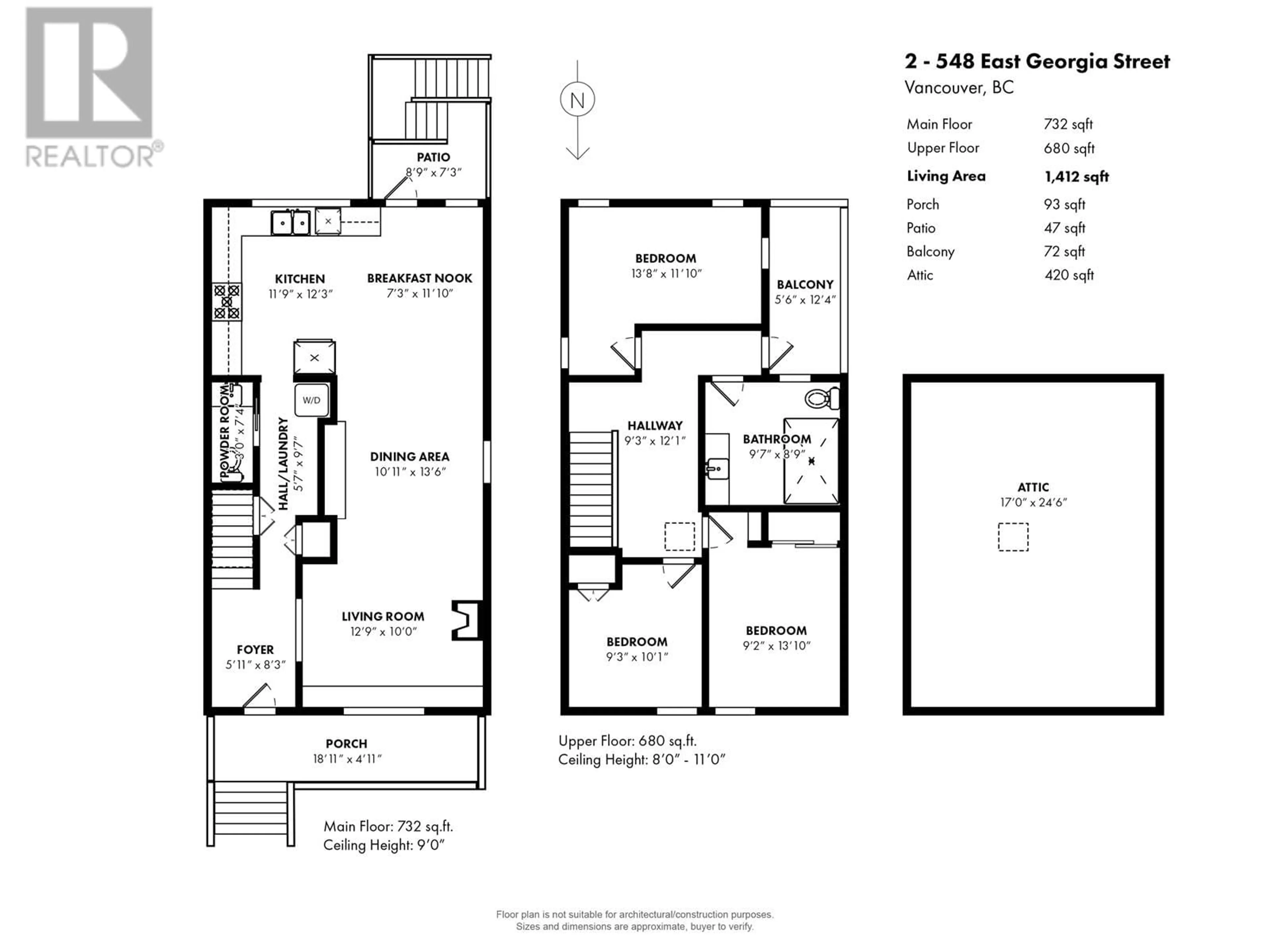 Floor plan for 2 548 E GEORGIA STREET, Vancouver British Columbia V6A1Z9