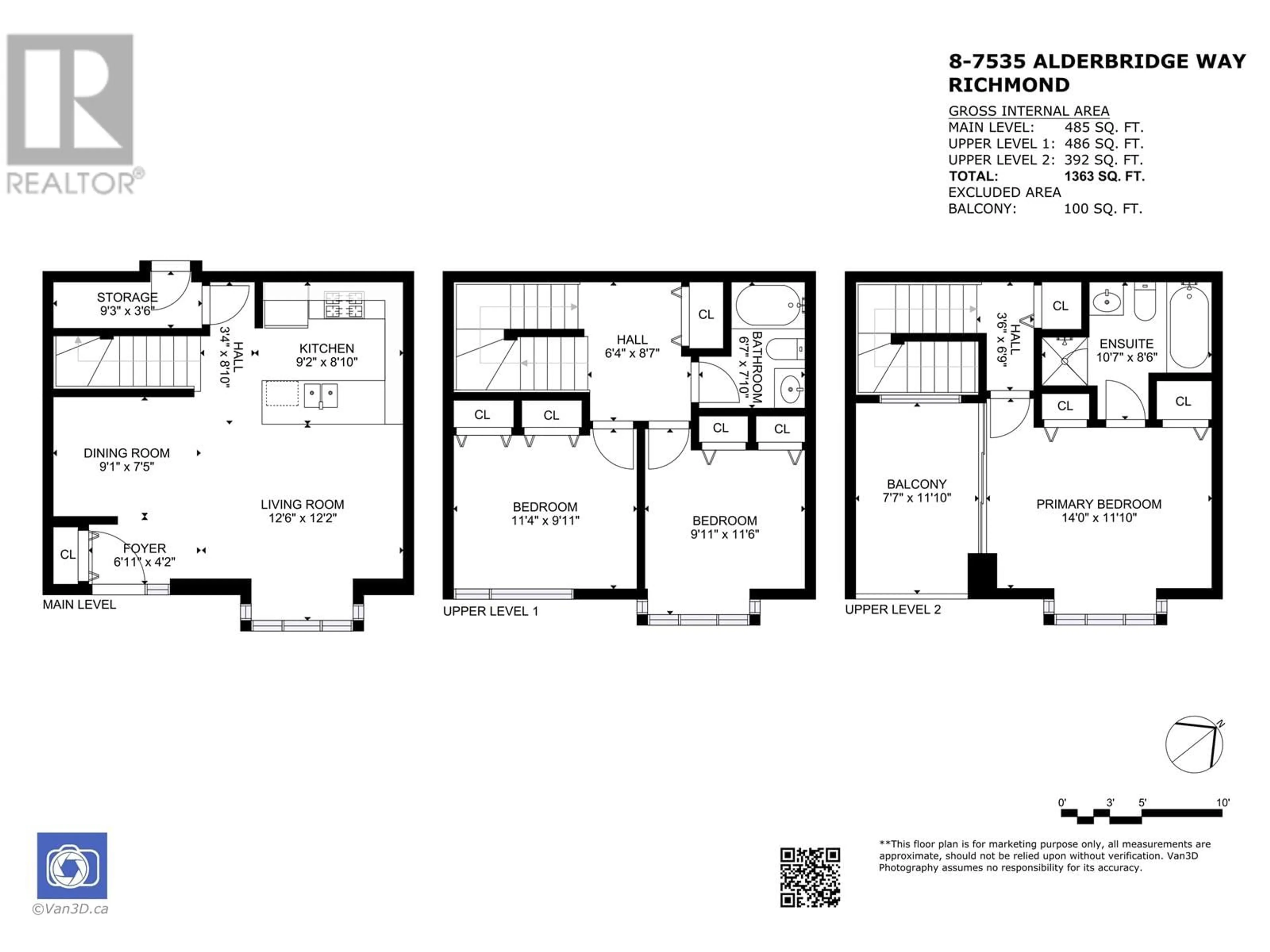 Floor plan for TH8 7535 ALDERBRIDGE WAY, Richmond British Columbia V6X4L2