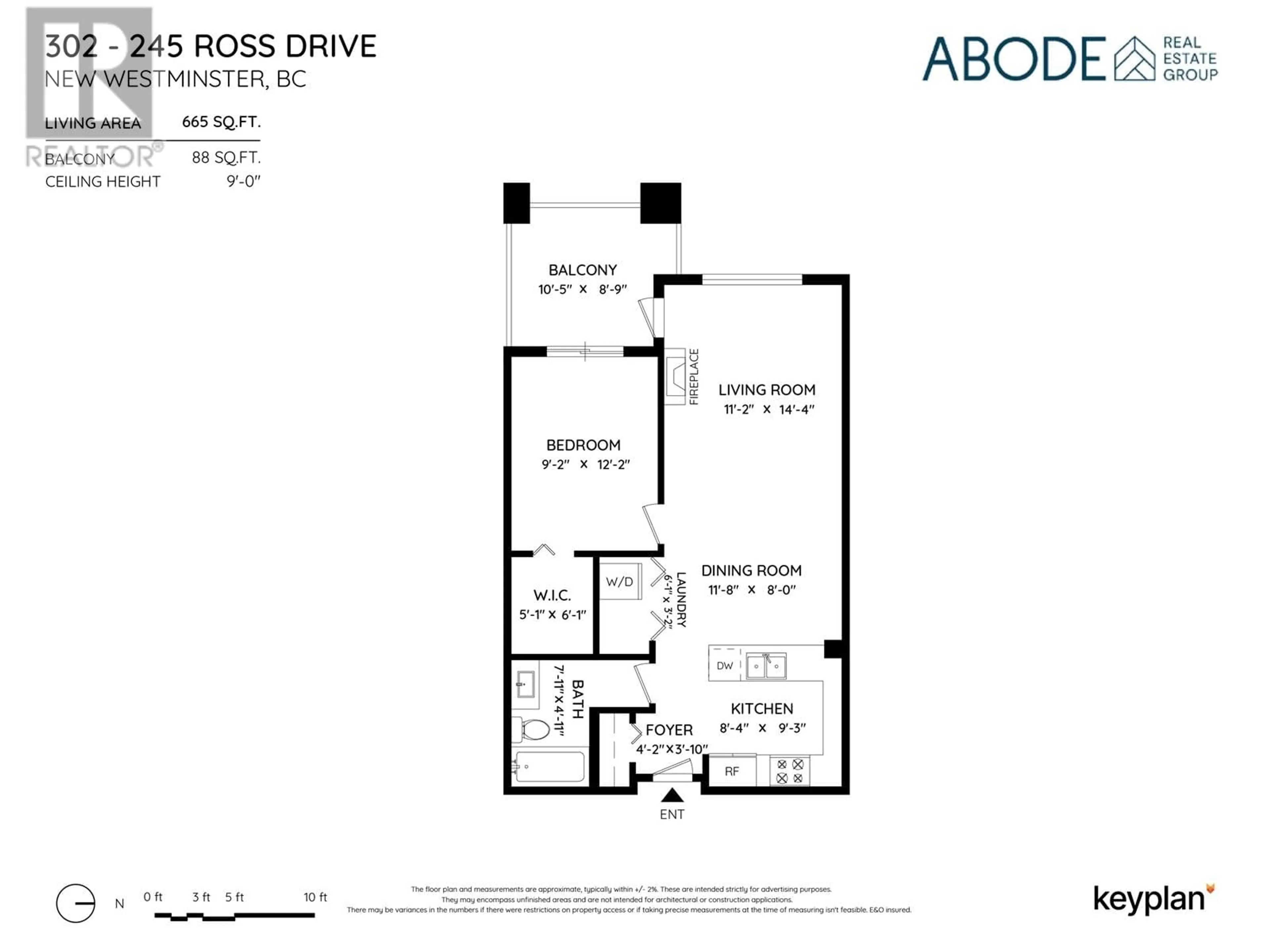 Floor plan for 302 245 ROSS DRIVE, New Westminster British Columbia V3L0C6