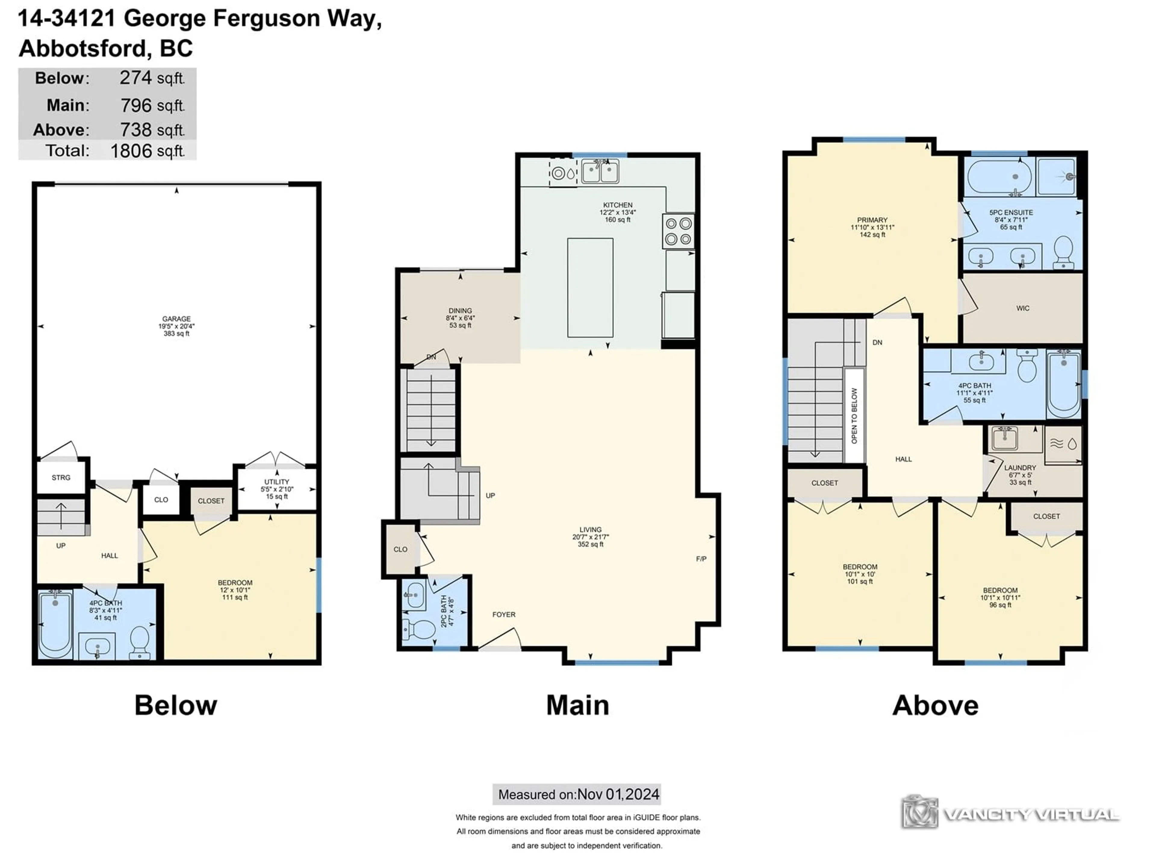 Floor plan for 14 34121 GEORGE FERGUSON WAY, Abbotsford British Columbia V2S0K4