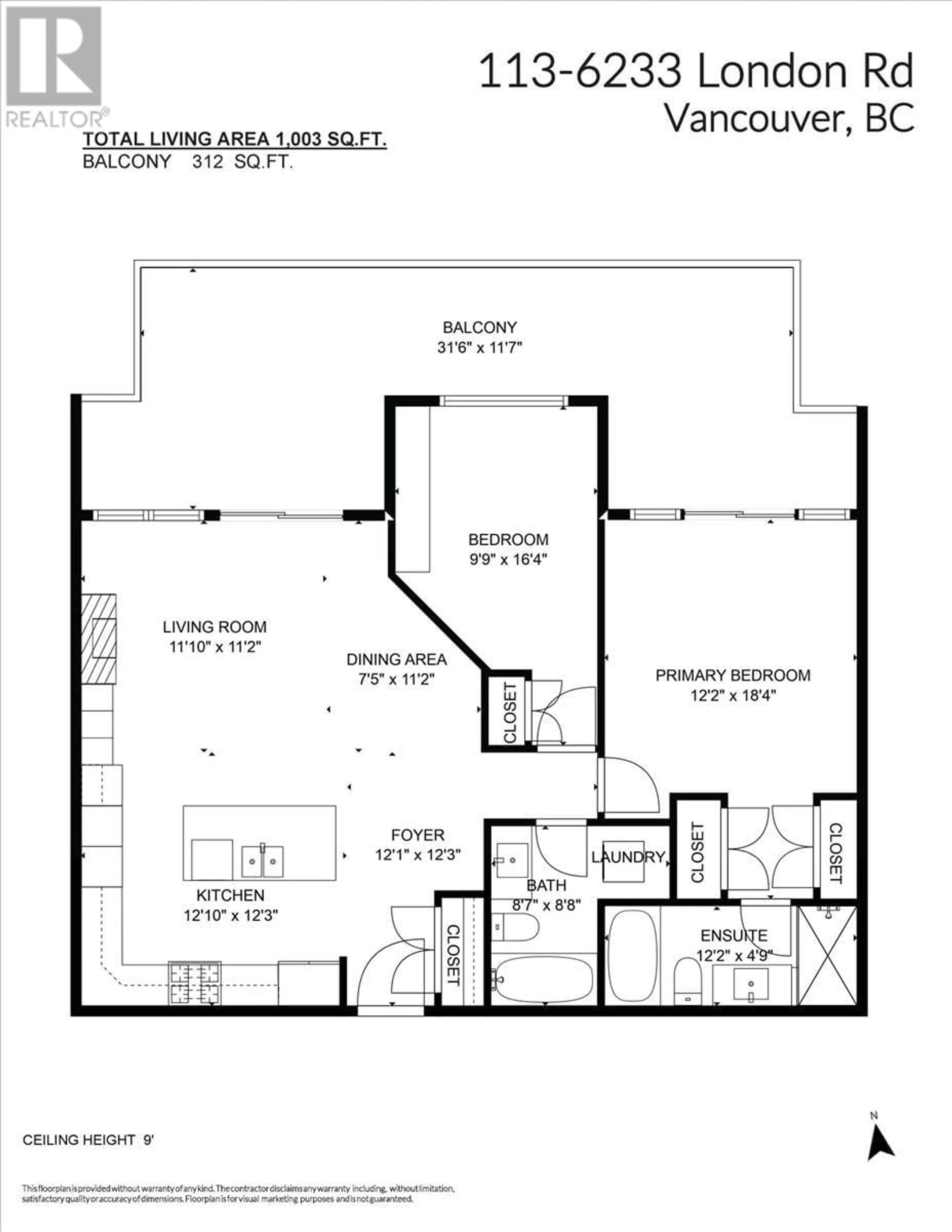 Floor plan for 113 6233 LONDON ROAD, Richmond British Columbia V7E3S3