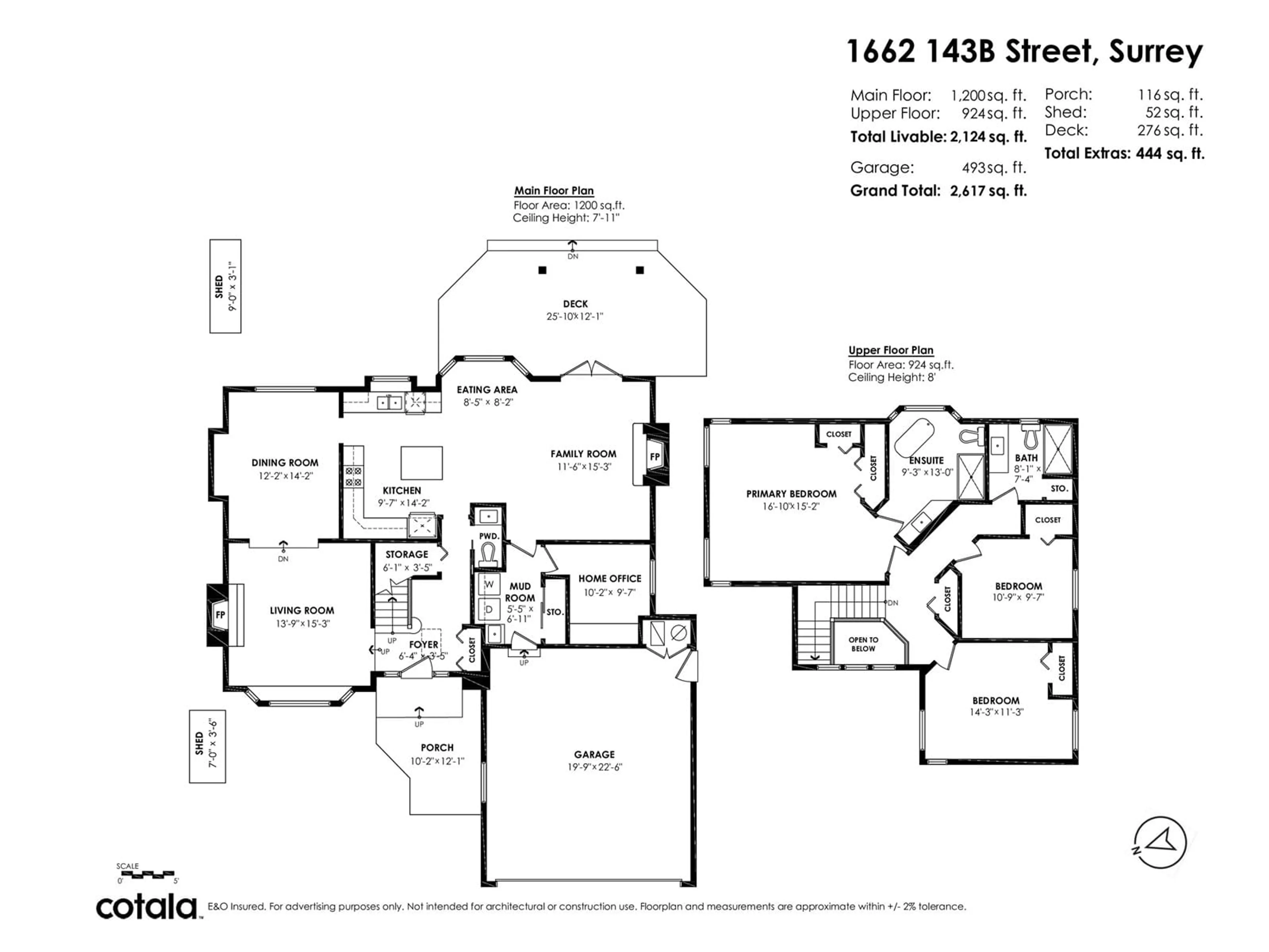 Floor plan for 1662 143B STREET, Surrey British Columbia V4A6L6