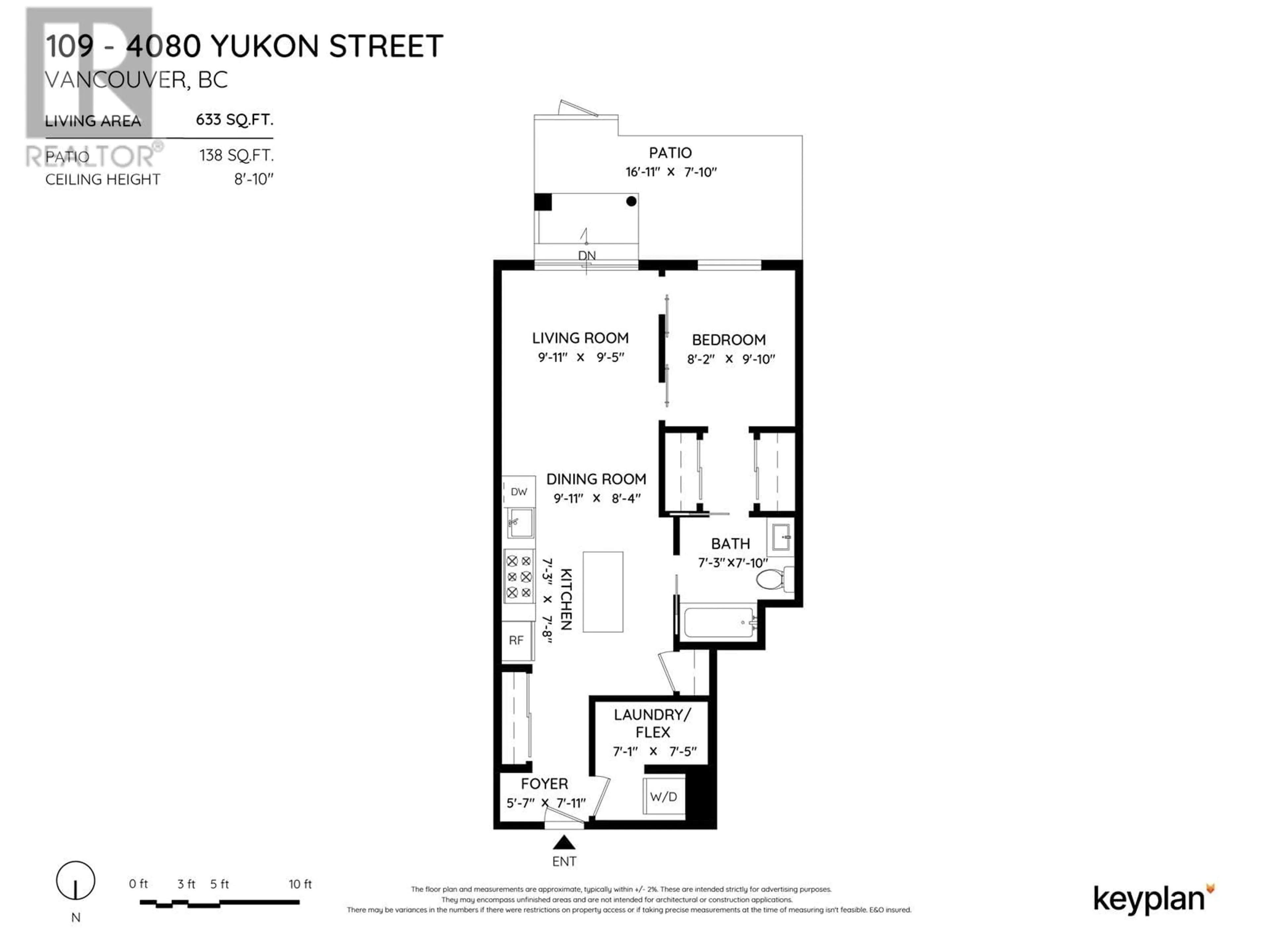 Floor plan for 109 4080 YUKON STREET, Vancouver British Columbia V5Y0L4