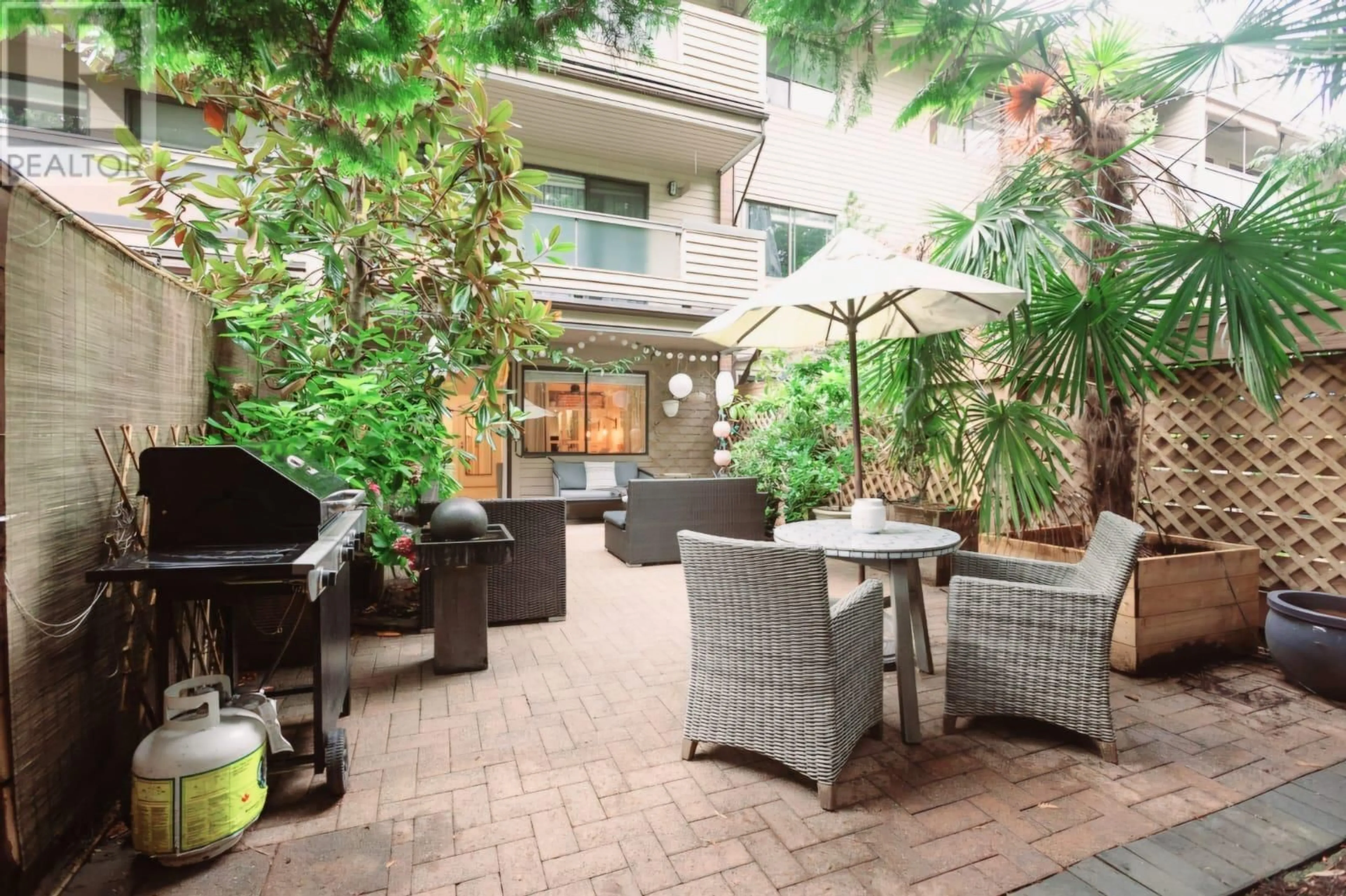 Patio, the fenced backyard for 111 2190 W 7TH AVENUE, Vancouver British Columbia V6K4K7