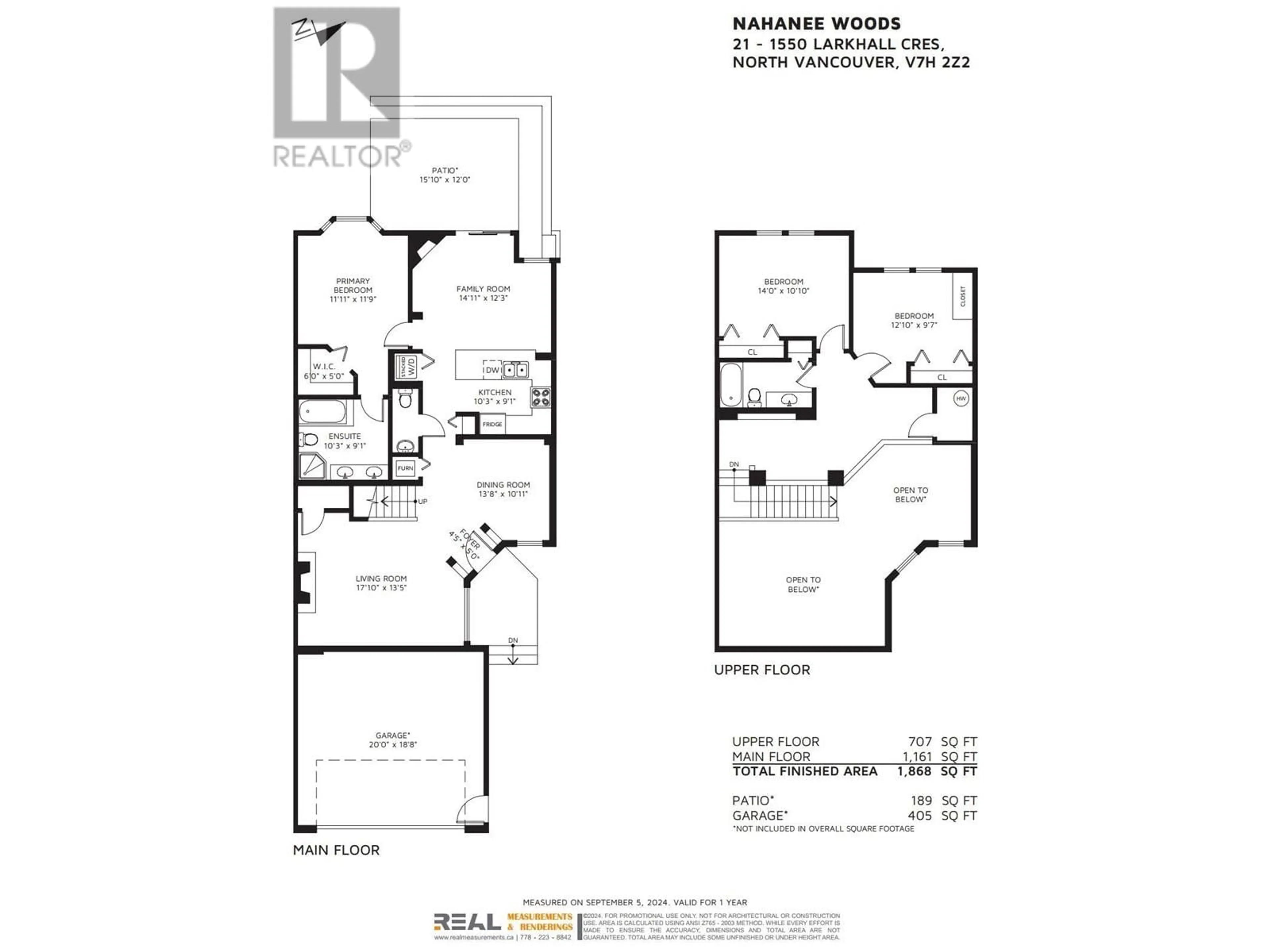 Floor plan for 21 1550 LARKHALL CRESCENT, North Vancouver British Columbia V7H2Z2