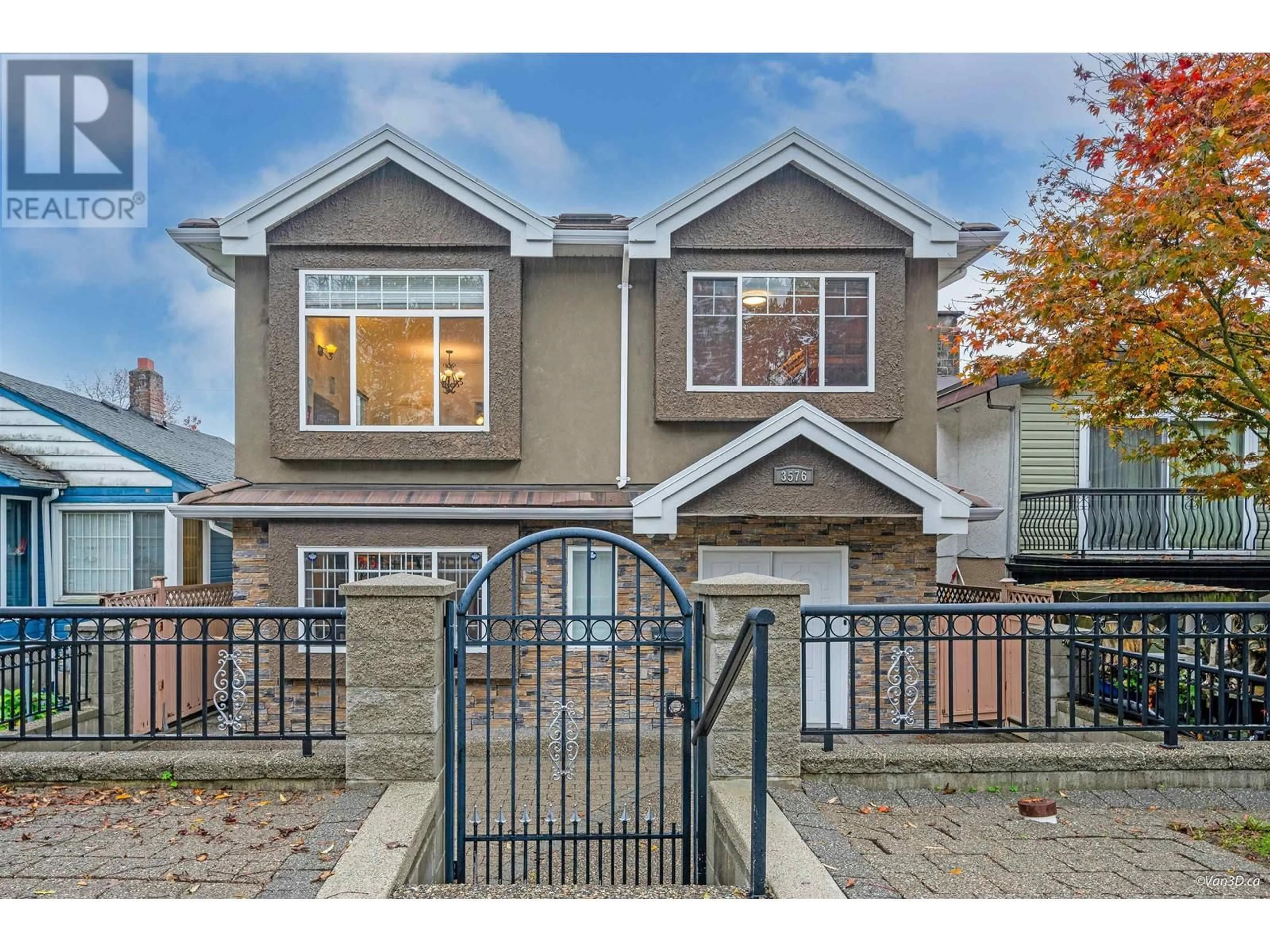 A pic from exterior of the house or condo, the fenced backyard for 3576 E GEORGIA STREET, Vancouver British Columbia V5K2L8