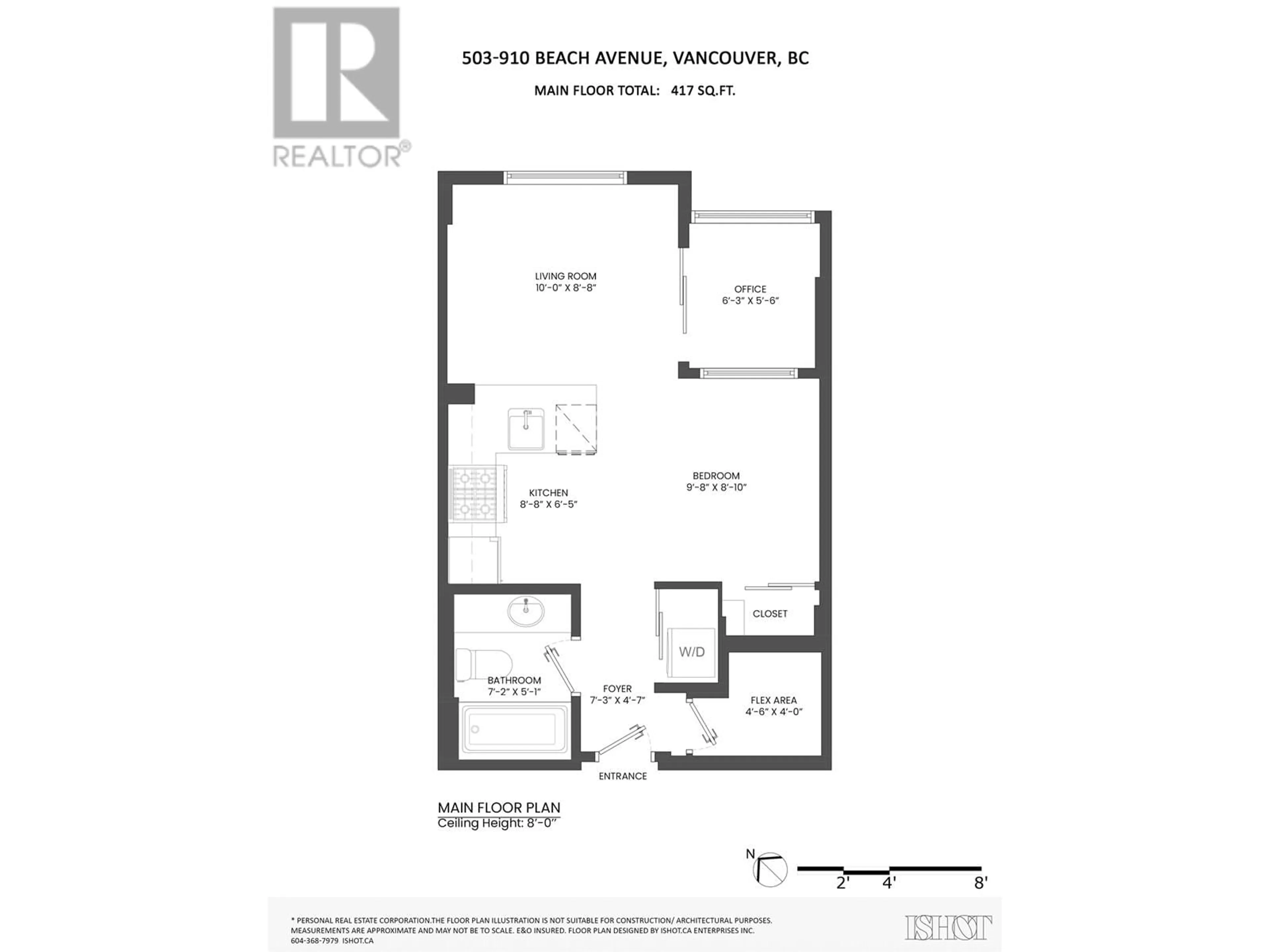 Floor plan for 503 910 BEACH AVENUE, Vancouver British Columbia V6Z2W7