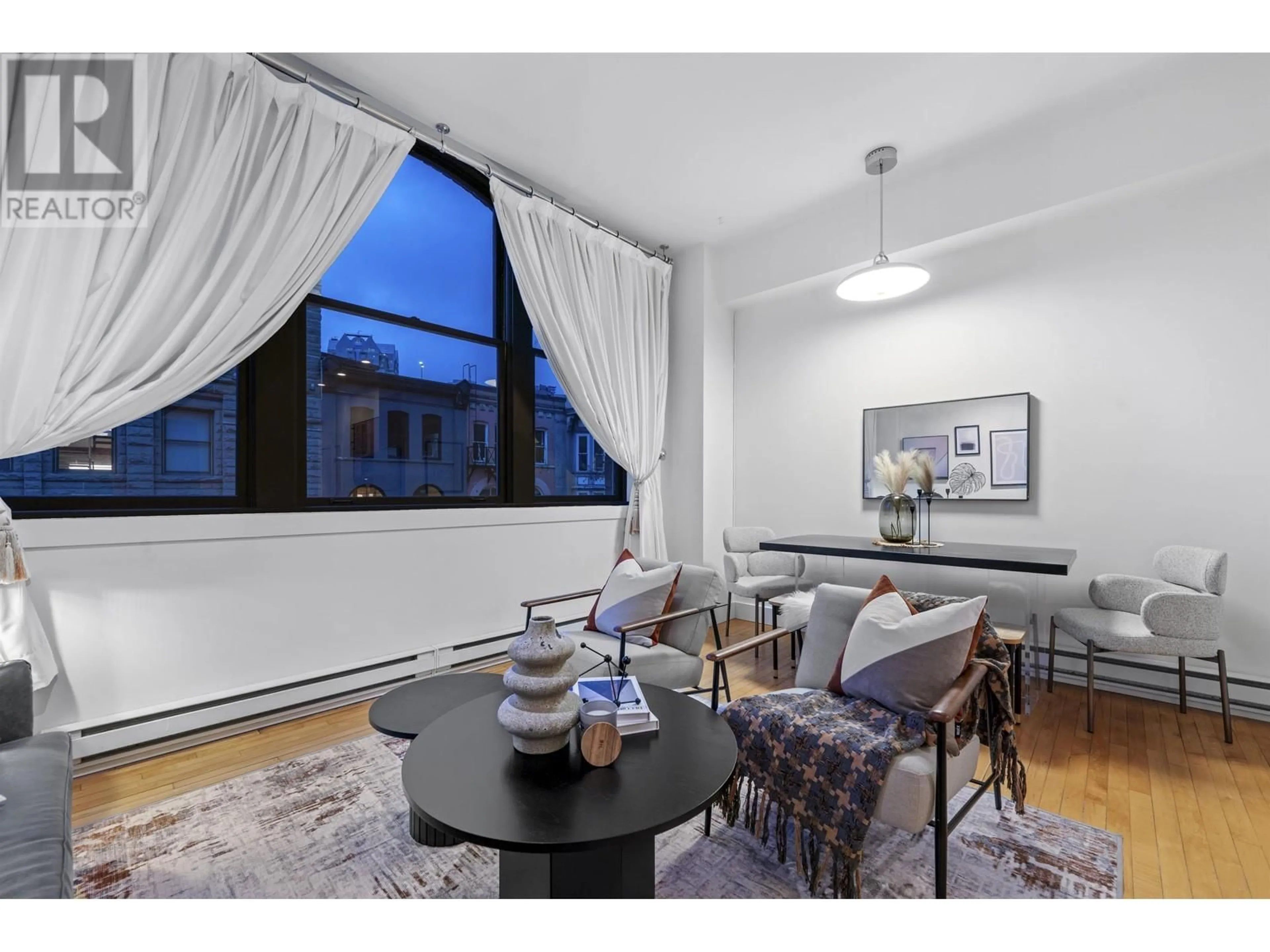 Living room, wood floors for 301 345 WATER STREET, Vancouver British Columbia V6B1B8