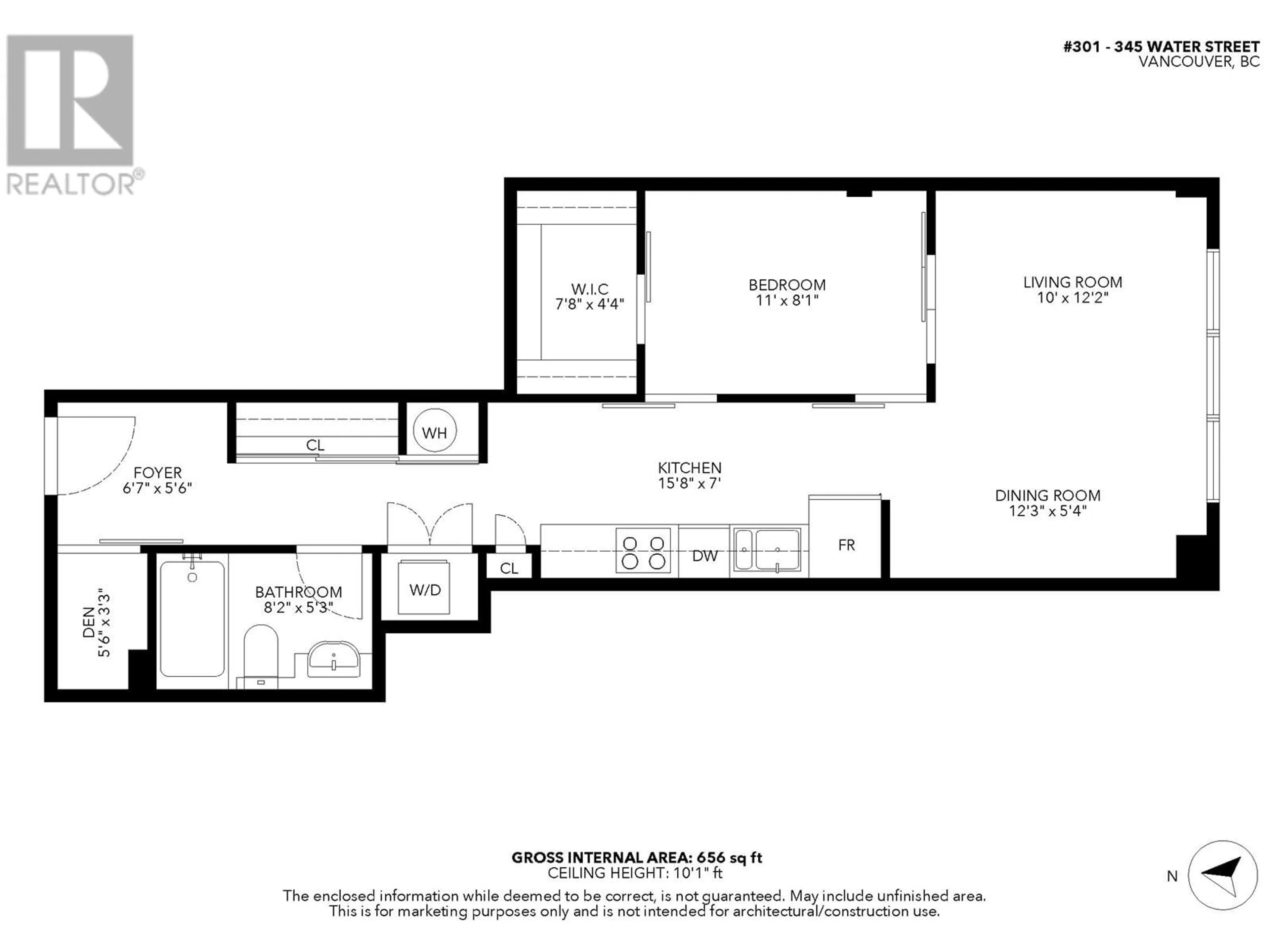 Floor plan for 301 345 WATER STREET, Vancouver British Columbia V6B1B8