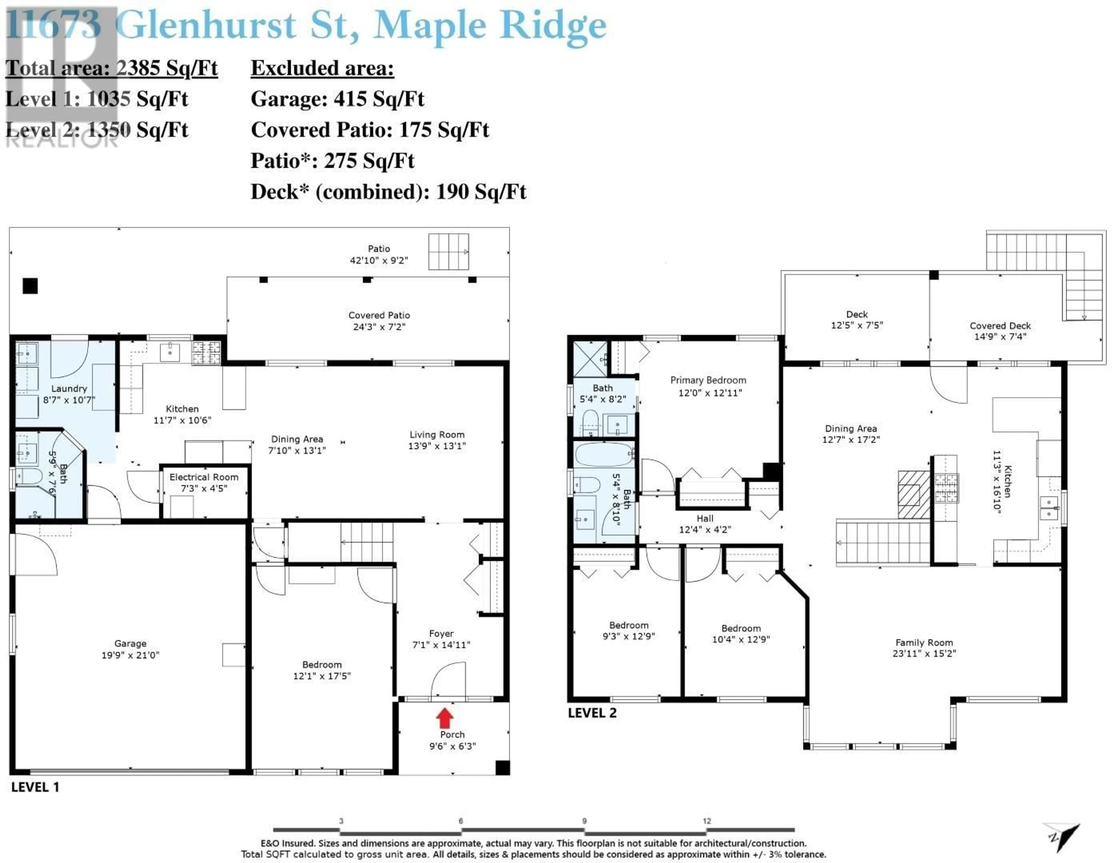 Floor plan for 11673 GLENHURST STREET, Maple Ridge British Columbia V2X2K9