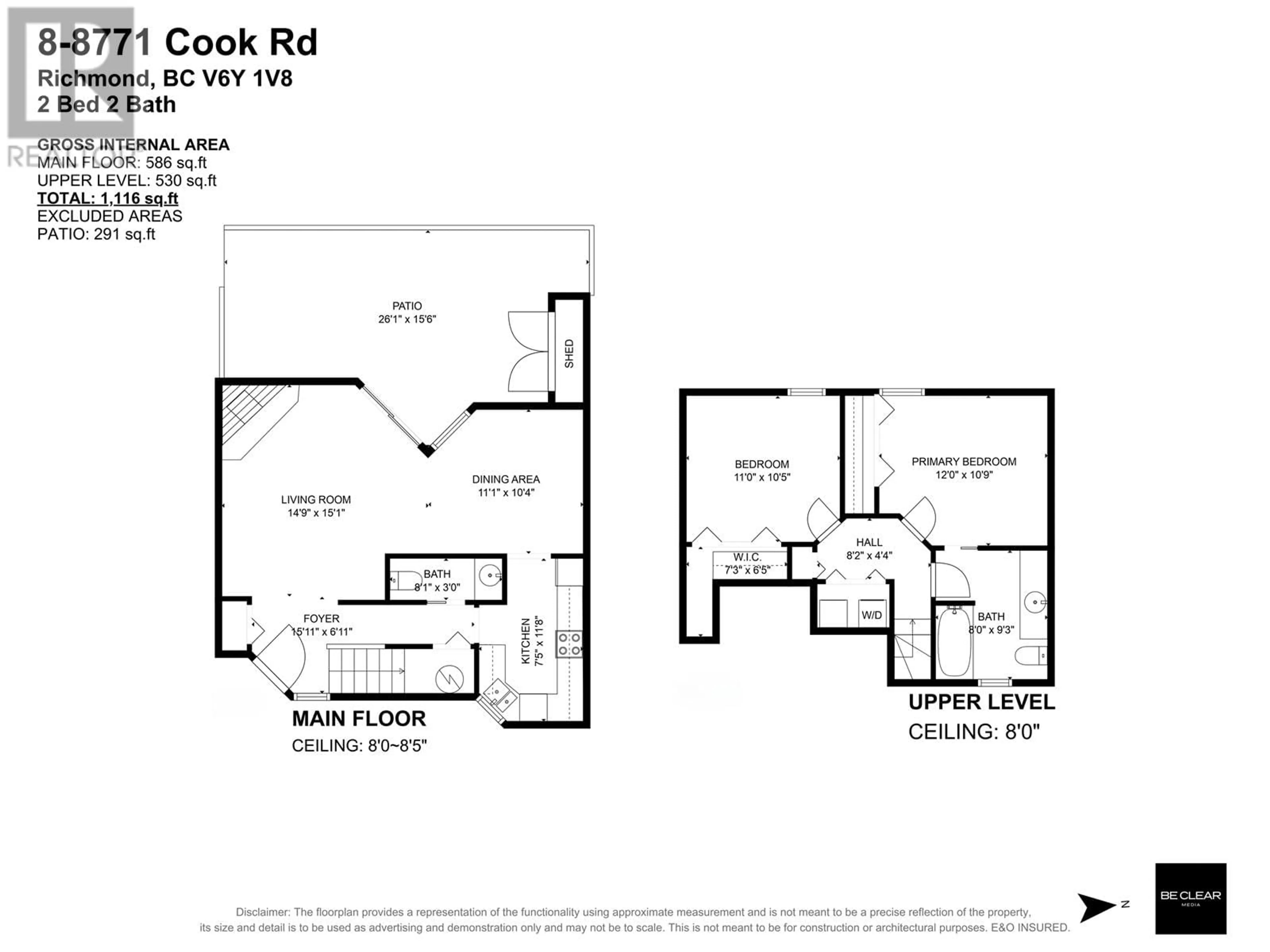 Floor plan for 8 8771 COOK ROAD, Richmond British Columbia V6Y1V8