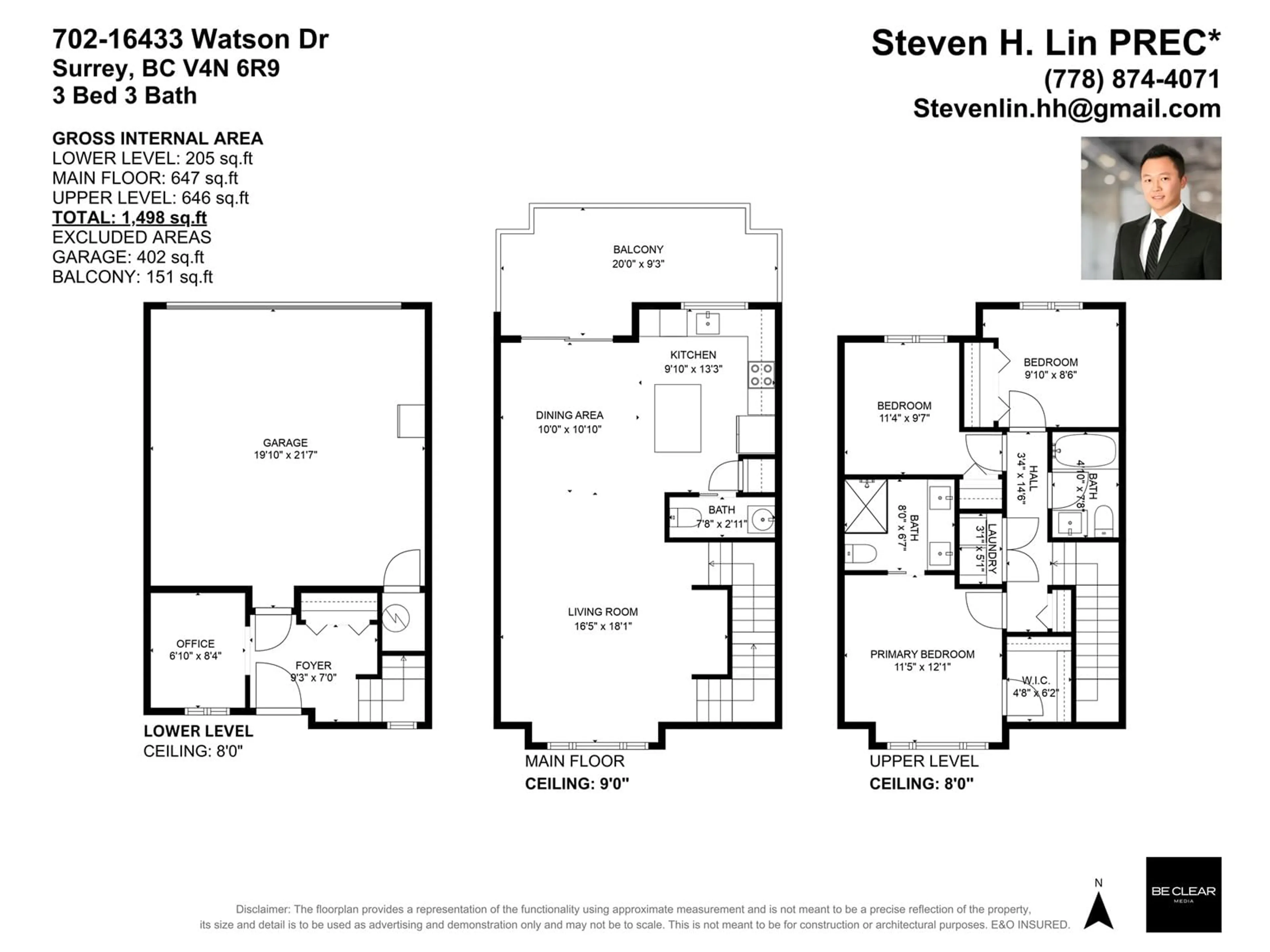 Floor plan for 702 16433 WATSON DRIVE, Surrey British Columbia V4N6R9